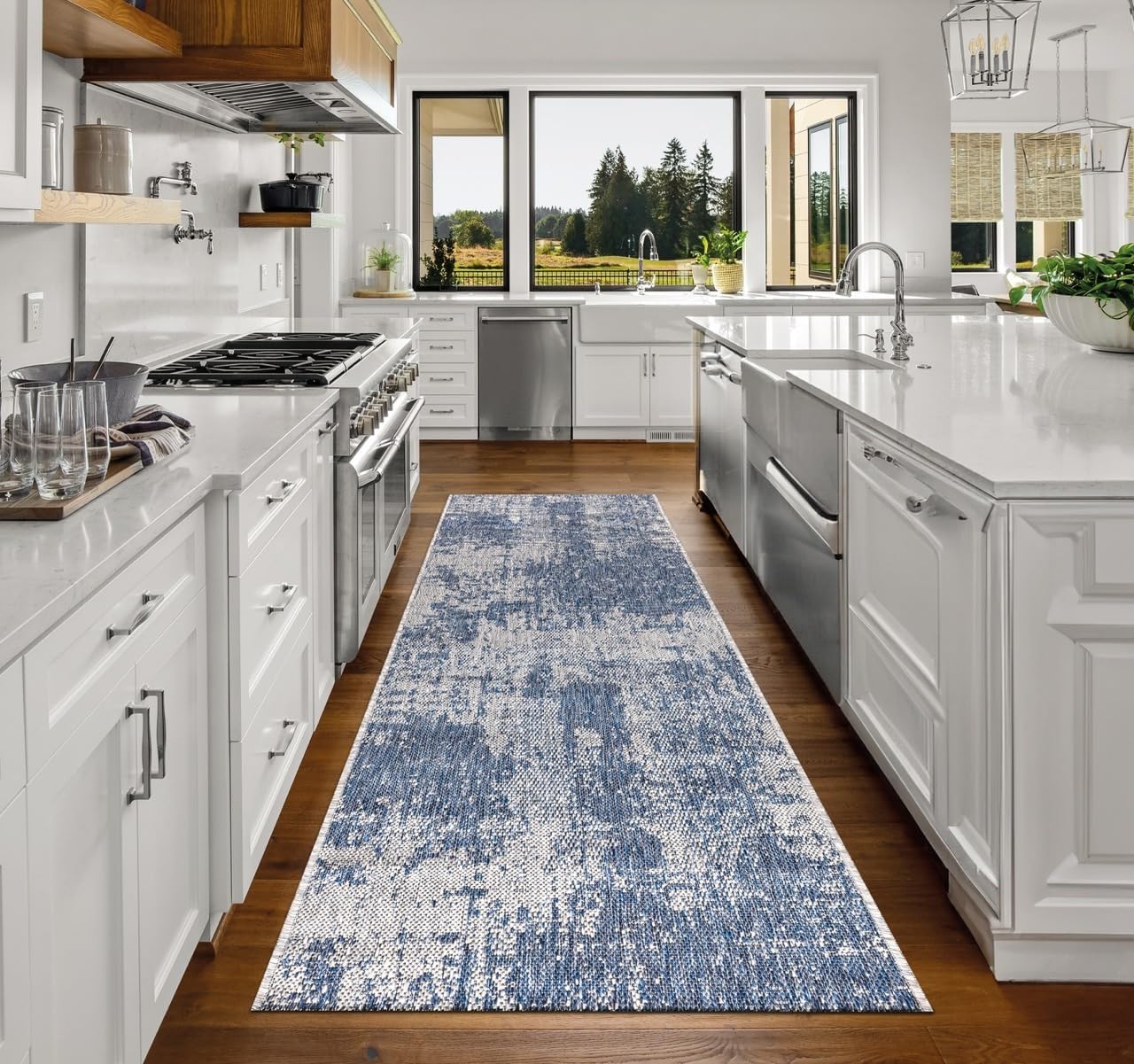 Keen Home Design Terrace Outdoor Runner Rug - 2x10 Washable Indoor/Outdoor Rug for Patio, Kitchen, Balcony, Beach, Garden, Deck and Porch, Size: 2'2"x9'11"