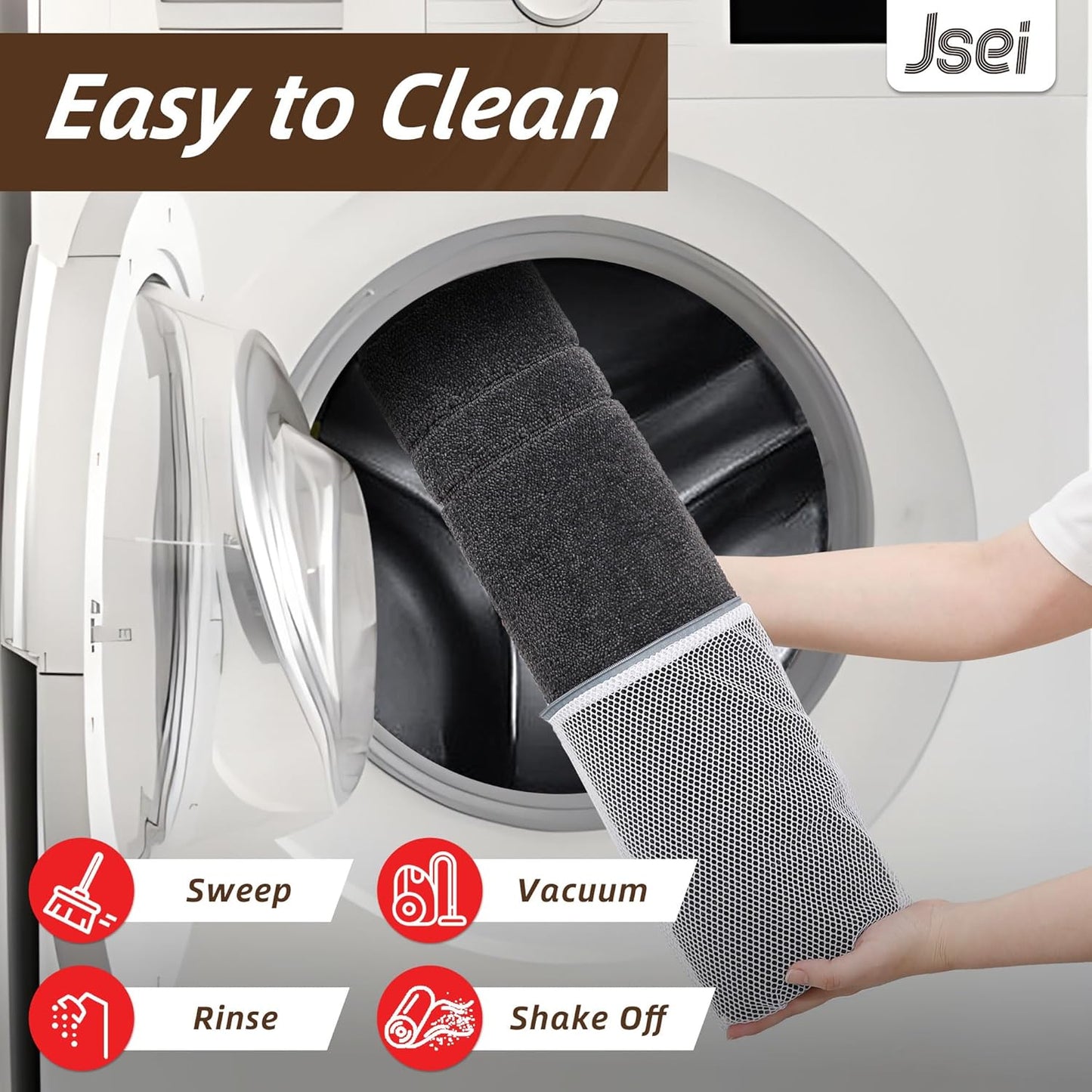 JSEI Entryway Rugs Doormat 24"x36", Non-Slip Dirt Trapper Door Mats Indoor, Washable Absorbent and Stain Resist Welcome Floor Mat for Front Door, Dog Door Mat, Muddy Wet Shoes & Paws, Dark Grey