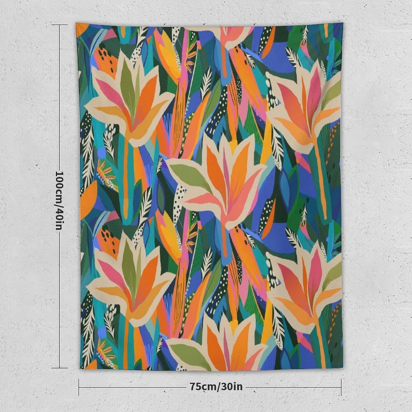 ICMOLYYENLO Boho Green Leaves Tapestry, Mid Century Abstract Tropical Palm Leaves Modern Minimalist Geometric Wall Hanging, Neutral Home Decor Art for Living Room Bedroom Dorm 60x60 Inch