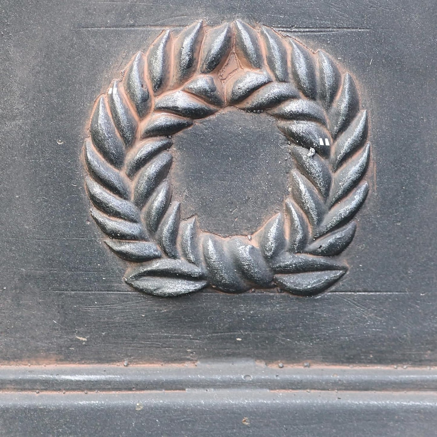 VISIBLE Classic Garden Urn Planter with Pedestal, Black Antique Finish, Cement Fiber Material, Decorative Leaf Pattern, 22 Inch Height, Indoor Outdoor Use, Delivered from Local Warehouse (Black)