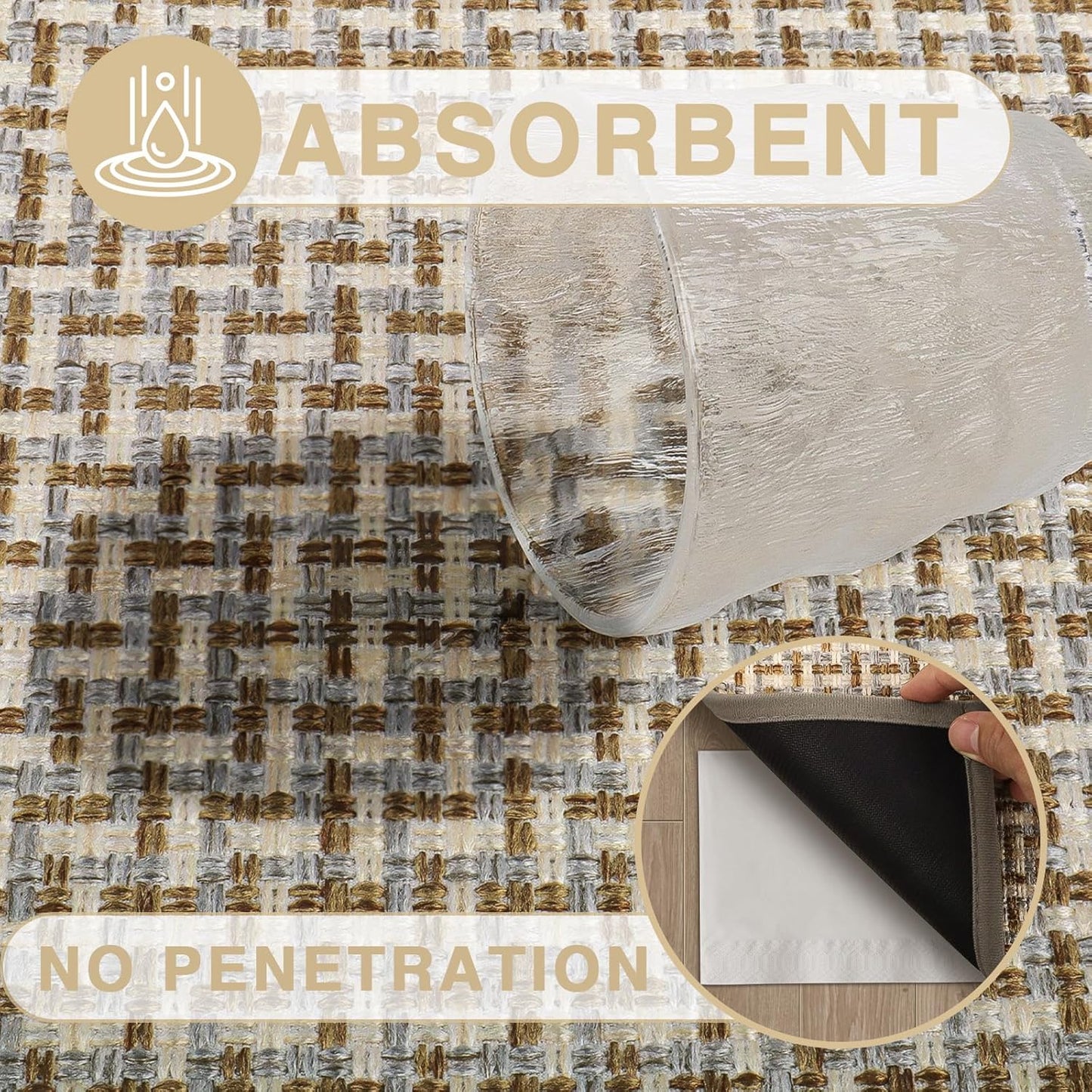 LEKEEPGO Door Mat Indoor Entrance 36"x59", Absorbent Indoor Door Mat Large, Non Slip Rubber Backing Inside Door Mats, Washable Floor Mat, Low-Profile Doormat for Front Door, Entryway, Entrance, Grey