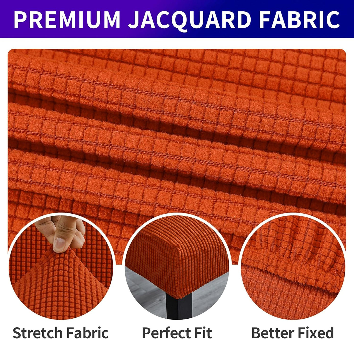 Howhic Stretch Chair Covers for Dining Room Set of 4, Removable Washable Dining Room Chair Covers, Dining Chair Slipcovers Seat Protector, Great for Home and Banquet Decor (Pureed Pumpkin, 4 Pack)