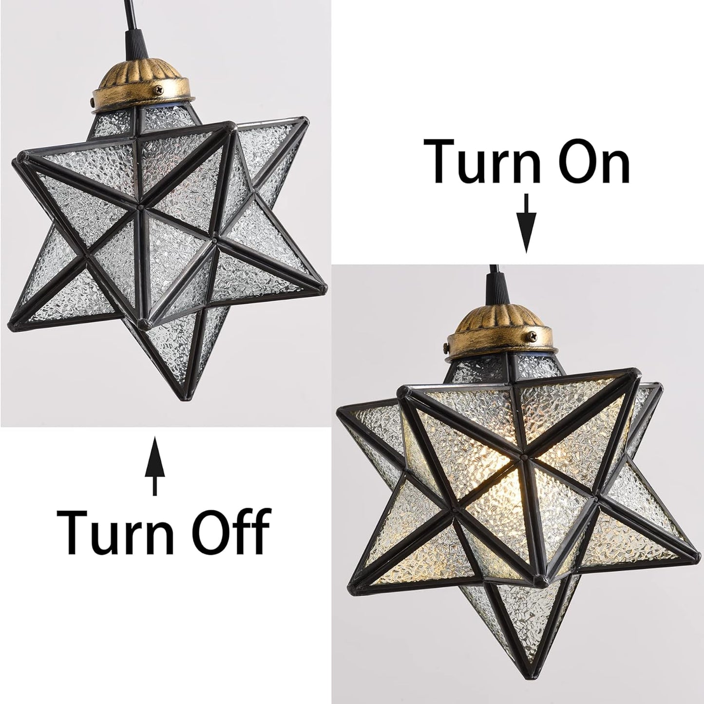 Glass Glam Chandelier 3 Lights Star Pendants Light Fixture for Dining Table Kitchen Island Modern Ceiling Hanging Lights Included LED Warm Light Bulbs Oiled Bronze