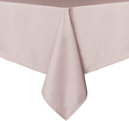 sancua Rectangle Tablecloth - 54 x 108 Inch - Stain and Wrinkle Resistant Washable Polyester Table Cloth, Decorative Fabric Table Cover for Dining Tables, Buffet Parties and Camping, Blush