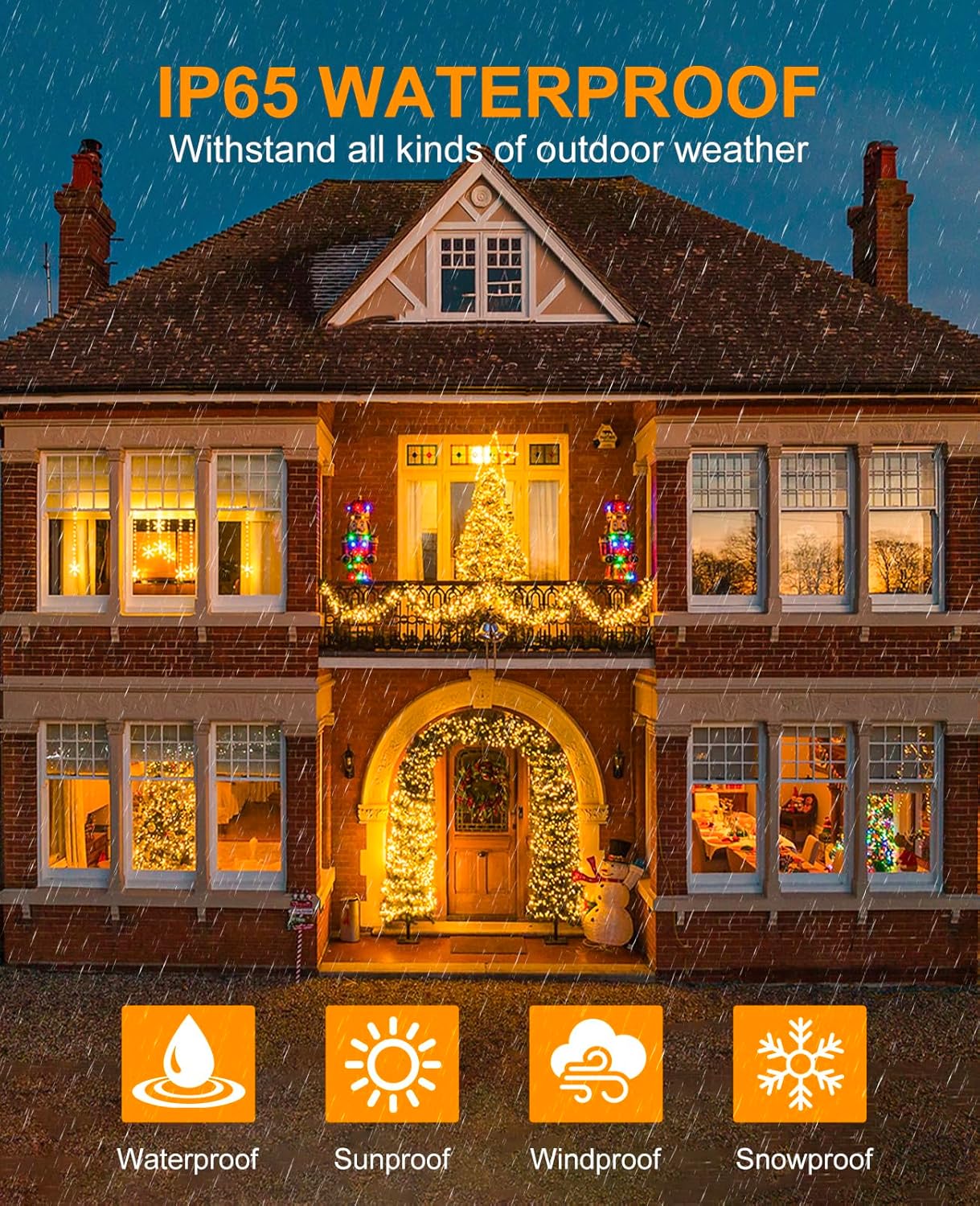 197FT 600 LED Christmas Lights Outdoor, Plug in Christmas Tree Lights Waterproof, 8 Modes Warm White String Twinkle Lights for Indoor Classroom Patio Garden Party Wedding Holiday Decorations