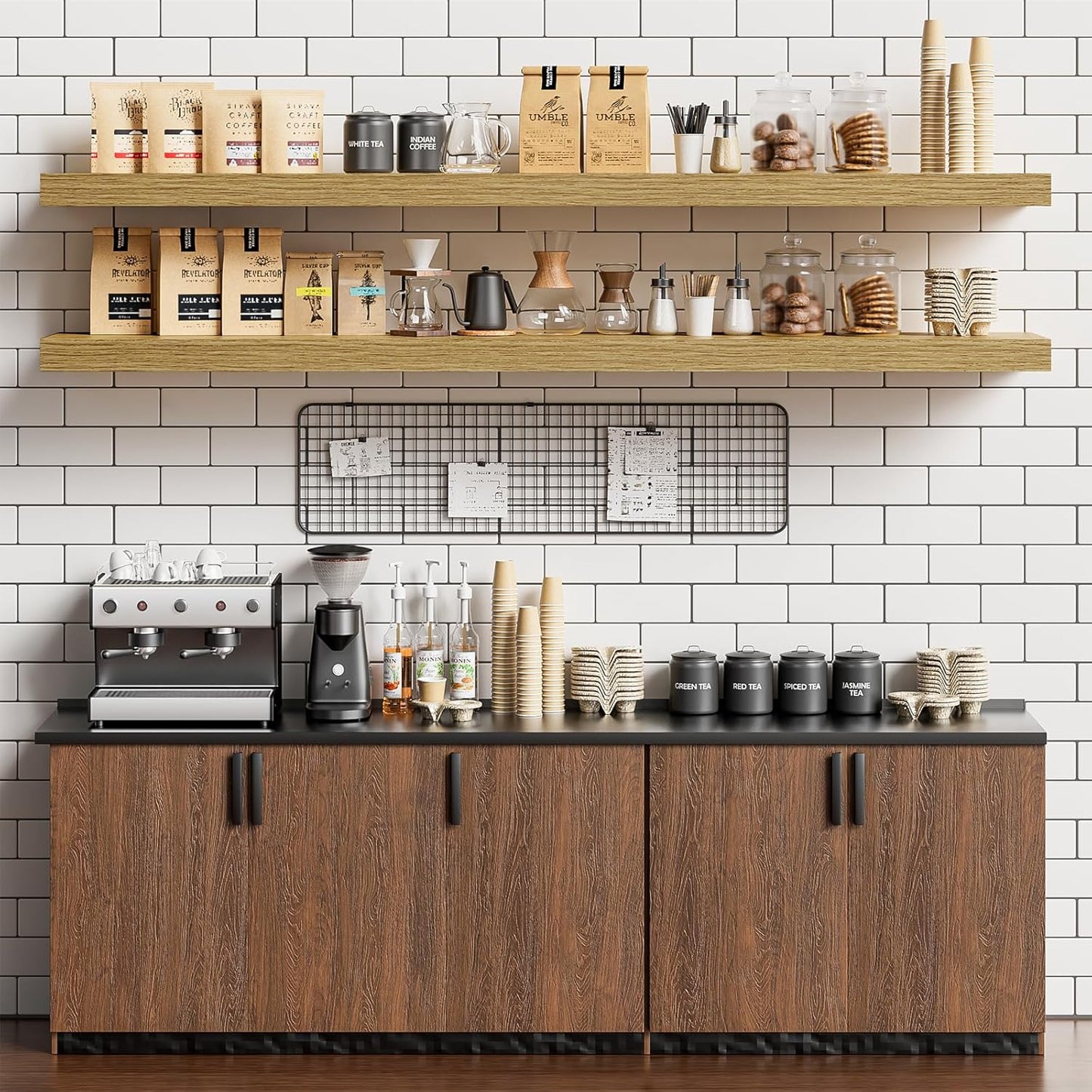 Heimlove 55 Inch Long Floating Shelves for Wall,9.3" Deep Oak Floating Shelves Set of 2,Large Display Shelf & Storage Shelf,Wall Mounted Shelves for Bedroom Living Room Kitchen Office