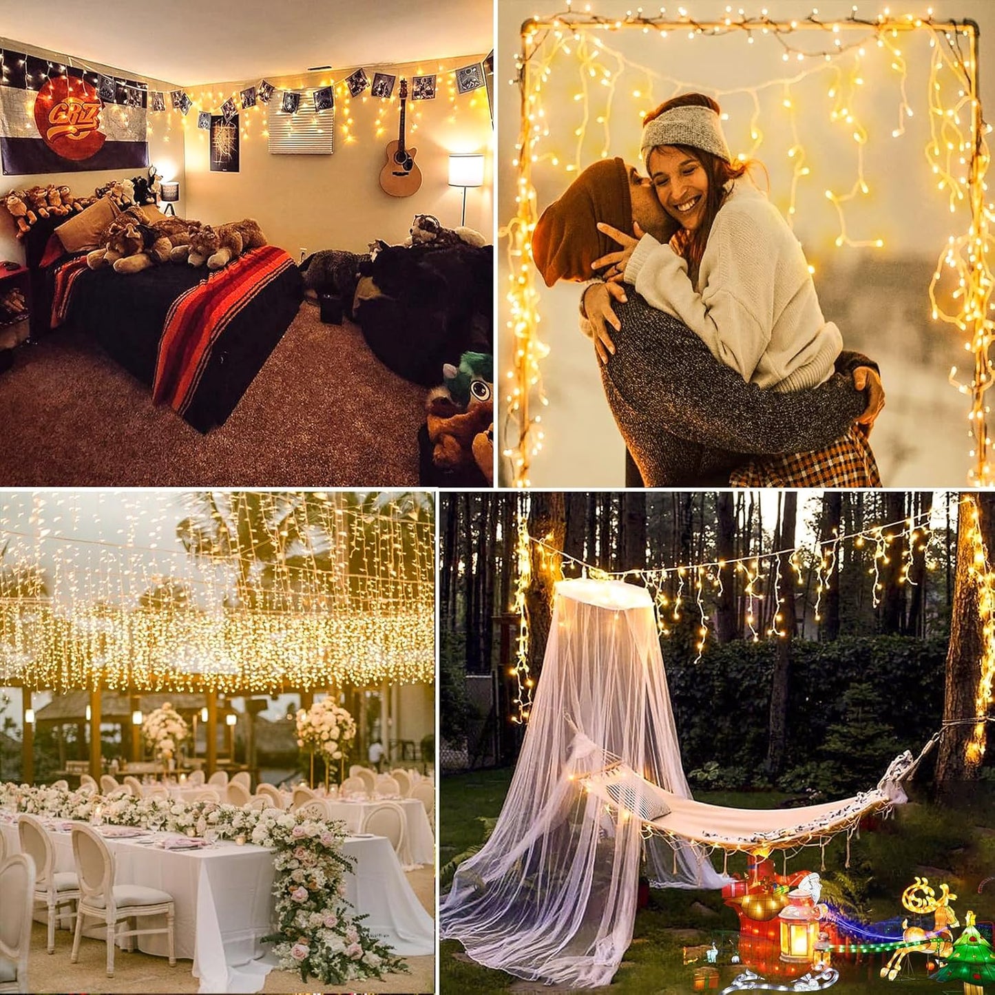 99ft Icicle Lights for Outside, Warm White Christmas Outdoor Indoor, 1216 LED Twinkle Strings with 228 Drops for Thanksgiving Room Home Wall Bedroom Window Decorations