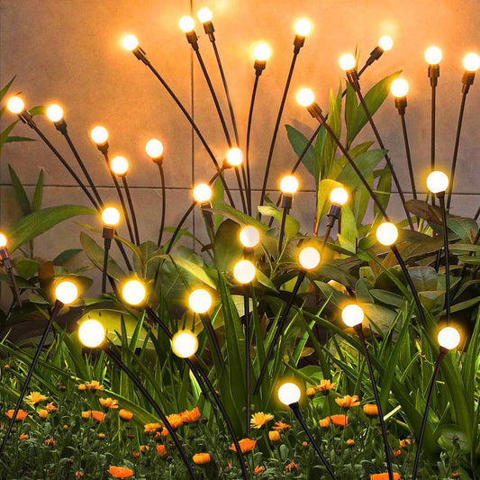Solar Firefly Lights Outdoor, 8 Pack, Warm White, Swaying, Waterproof, Garden Decor for Yard Patio Pathway Lawn, Gardening Gifts