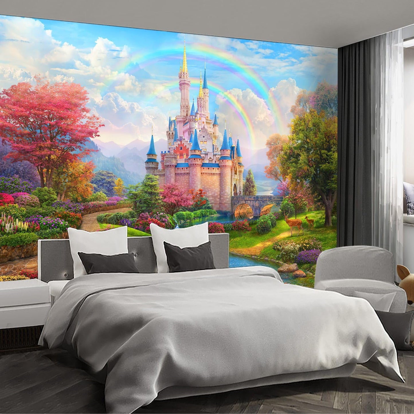 Castle Wall murals Peel and Stick Wallpaper for Bedroom Nursery Room - 108"x157"