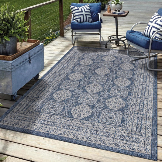 Keen Home Design Terrace Outdoor Area Rug - 8x10 Washable Indoor/Outdoor Rug for Patio, Kitchen, Balcony, Beach, Garden, Deck and Porch, Size: 7'7"x10'