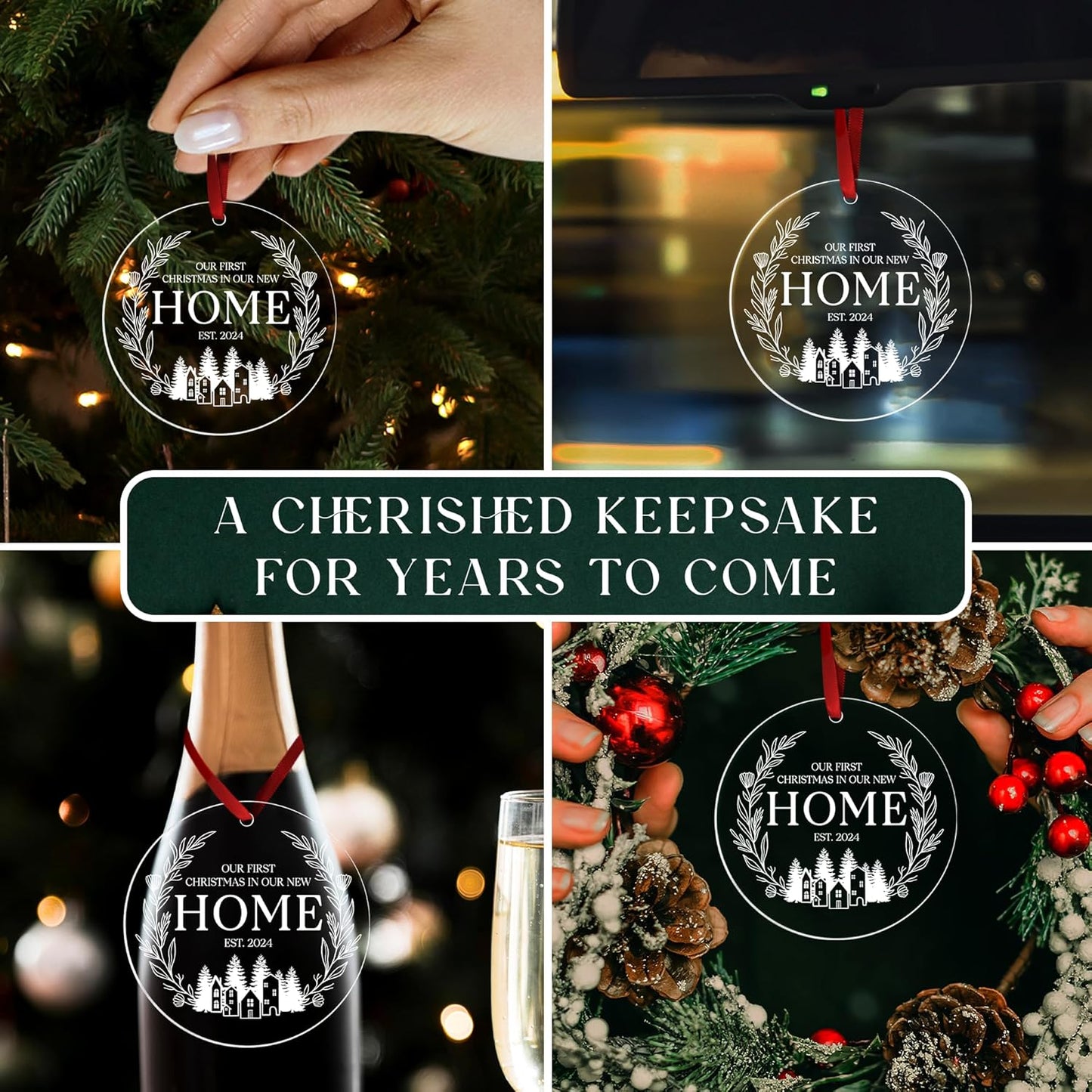 New Home Ornament 2024, Our First Christmas in Our New Home 2024, New House Gift Ideas for Couple, Welcome Home Gifts, Housewarming Gifts