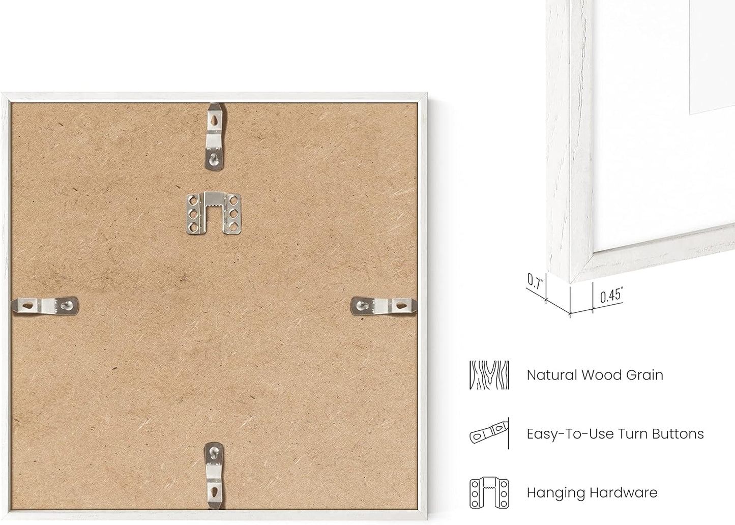 HAUS AND HUES White Square Frame Set of 1-10x10