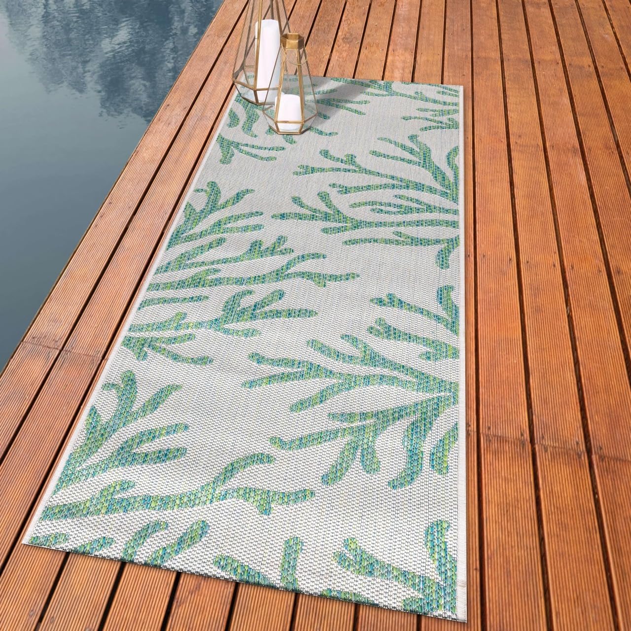 Keen Home Design Terrace Outdoor Runner Rug - 2x6 Washable Indoor/Outdoor Rug for Patio, Kitchen, Balcony, Beach, Garden, Deck and Porch, Size: 2'2"x5'7"