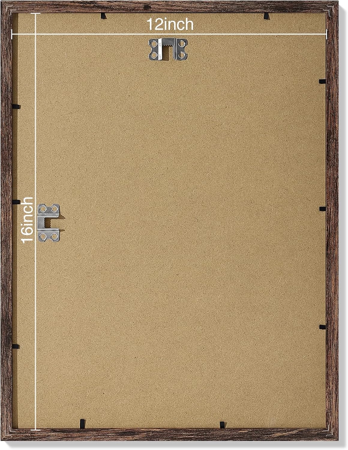 Vittanly 12x16 Picture Frames Set of 9, Shatter Resistant Plexiglass, Display 11x14 Pictures with Mat or 12x16 without Mat, Photo Frames for Wall Mount, Engineered Wood, Brown