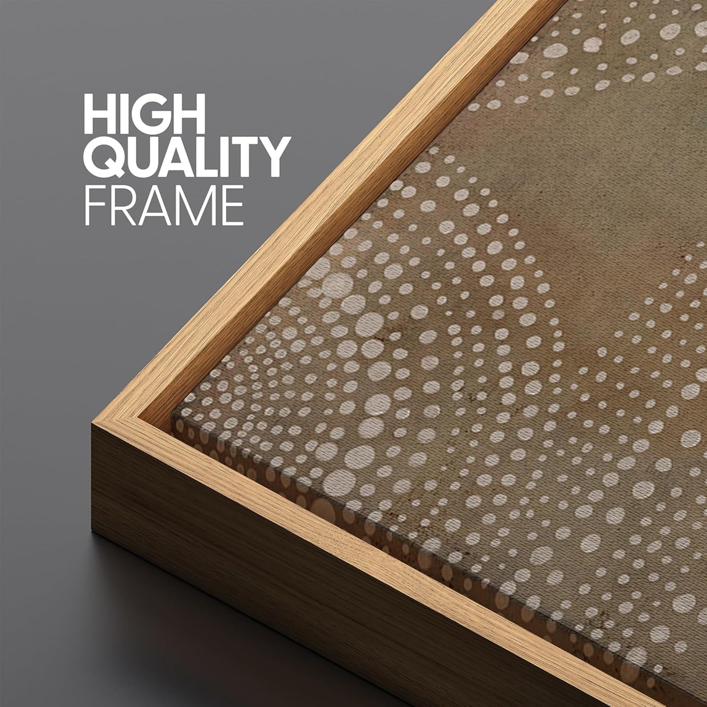 MUDECOR Extra Large Framed Canvas Print Wall Art Abstract Dot Matrix Canvas Art in Earth Tones Antique Retro Fine Art Illustrations Decorative Colorful for Bedroom - 60"x30"