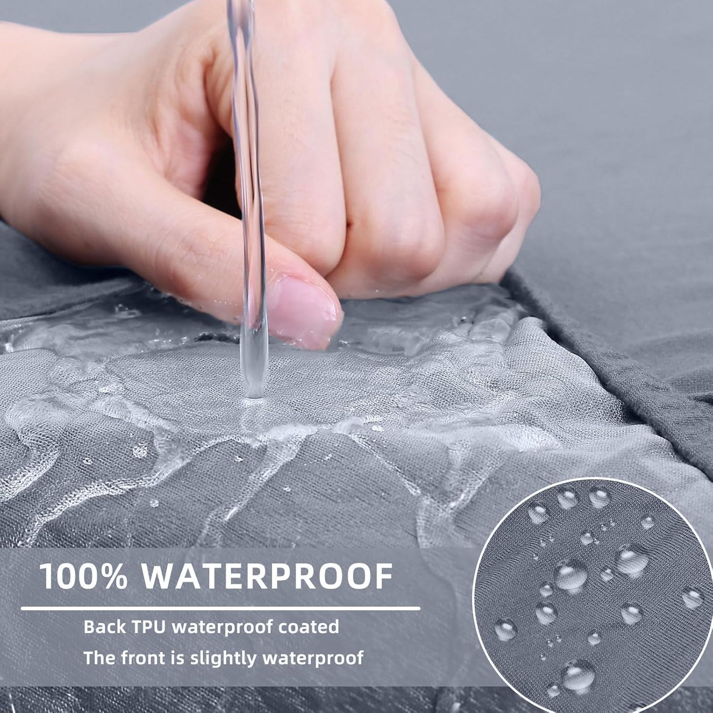 hyha Waterproof Couch Cushion Covers, Stretch Sofa Couch Seat Slipcover for Dog Washable, Non-Slip Waterproof Outdoor Cushion Covers for Patio Furniture Replacement (1 Piece for Large, Grey)