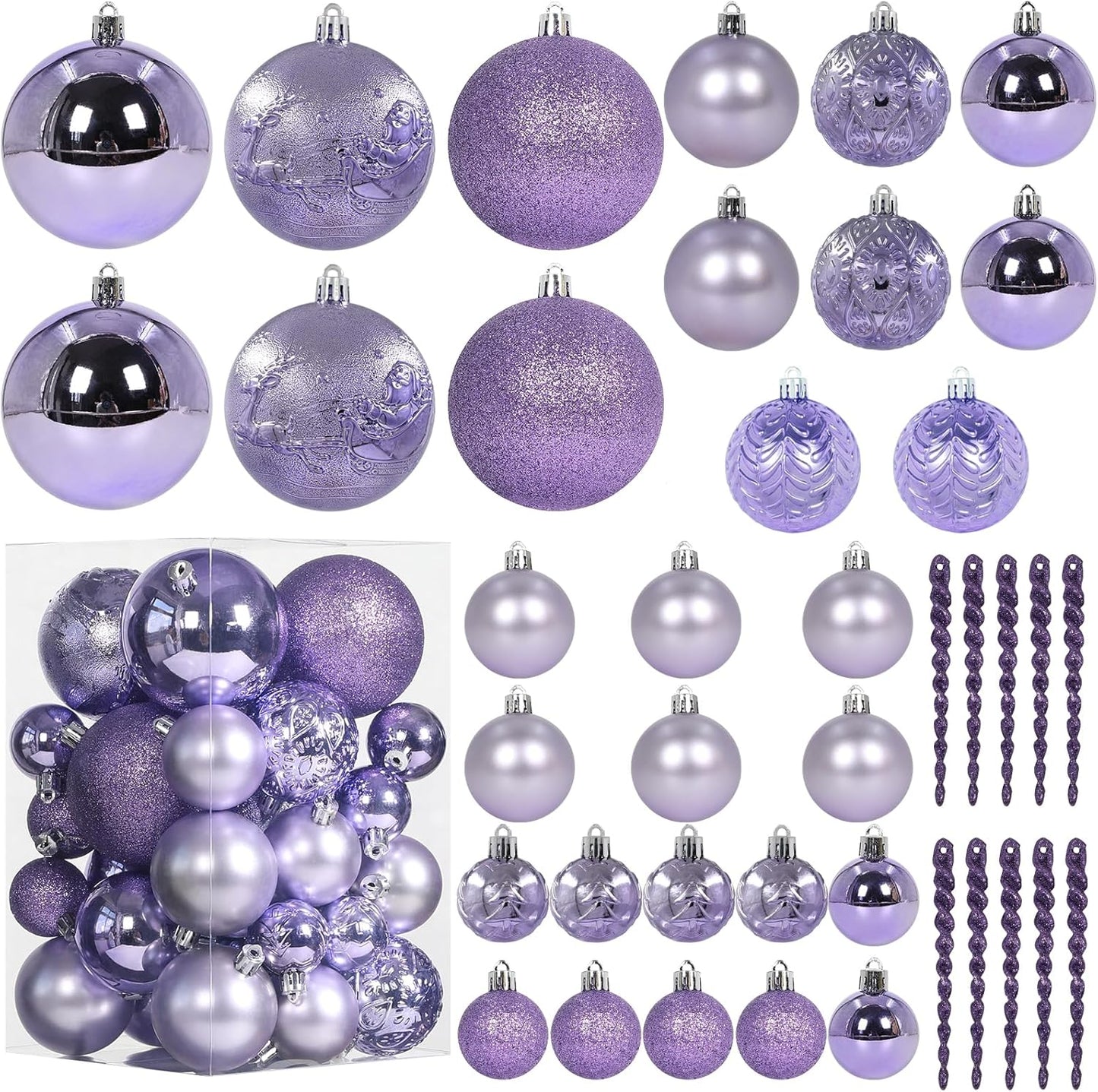 Christmas Ball Ornaments for Christmas Decorations - 41 Pieces Xmas Tree Shatterproof Ornaments with Hanging Loop for Holiday and Party Decoration