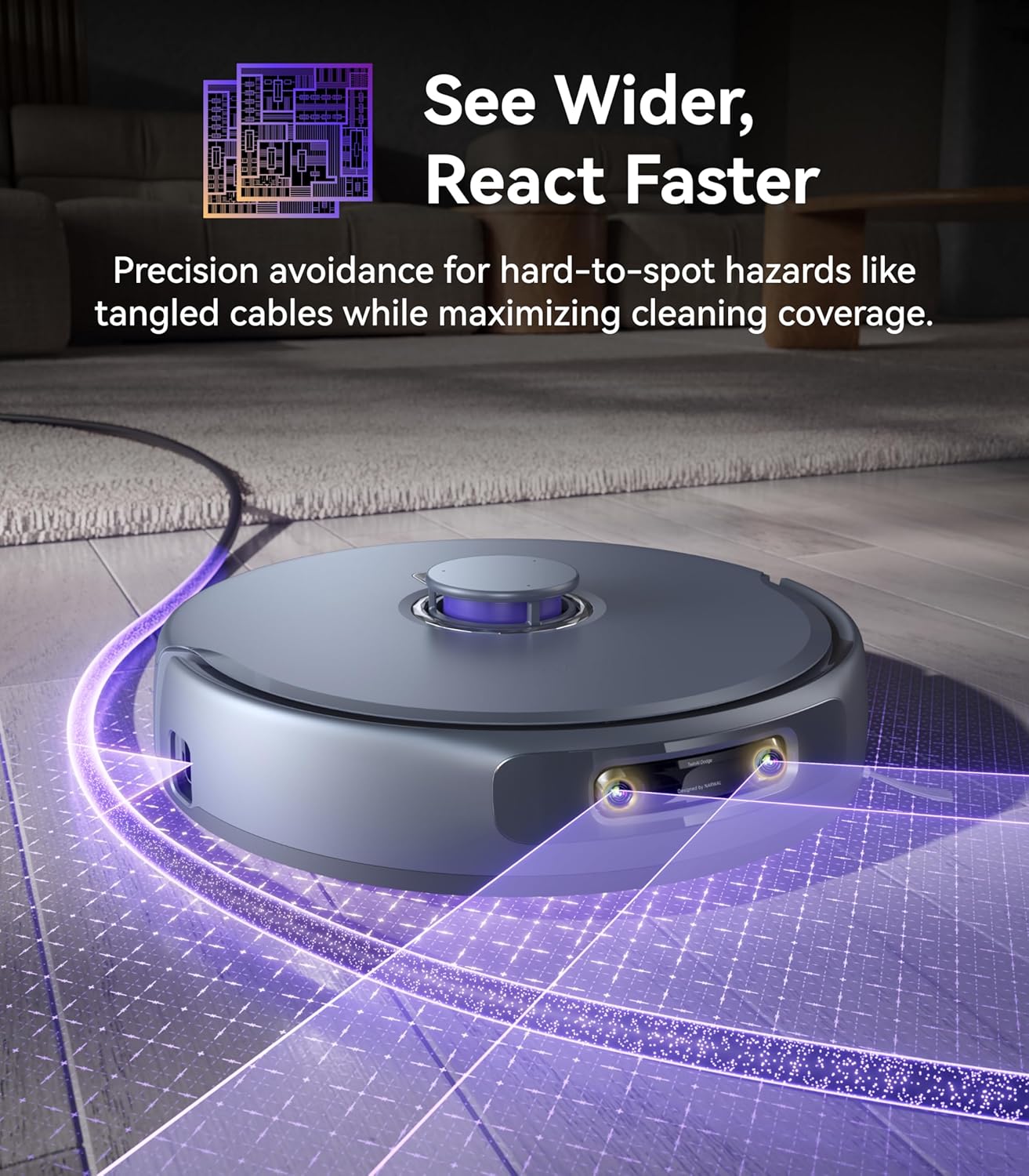 NARWAL Freo Z Ultra Robot Vacuum and Mop Combo, Dual RGB Cameras and Chips, AI Avoidance, 12000Pa Suction, Real-Time Decisions, Adaptive Hot-Water Self Wash & Self Emptying, Pet Hair, Quiet, Grey