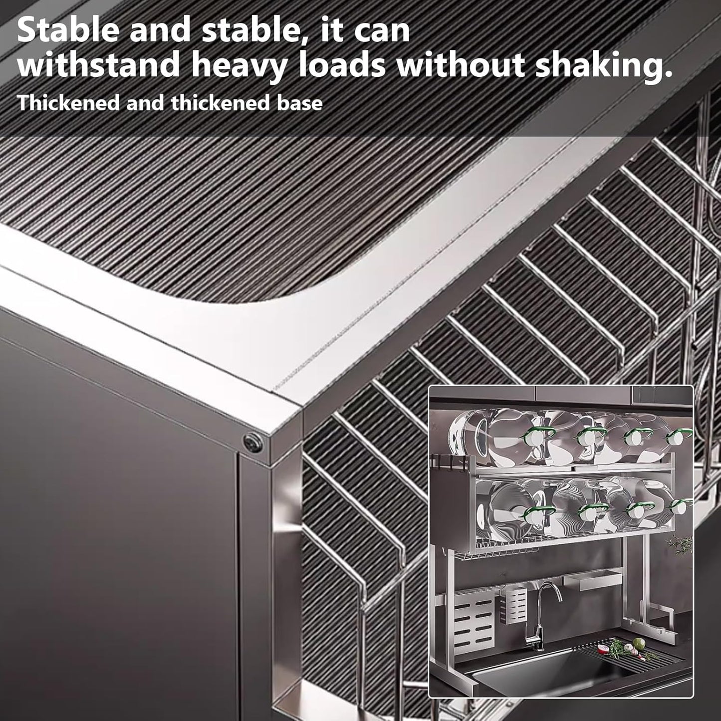 Home Furnishing Dish Rack Over Sink Stainless Steel Over The Sink Dish Drainer Drying Rack Space Kitchen Sink Rack Multifunctional countertop Dish Storage Rack Sink(White,85cm/33.5in)