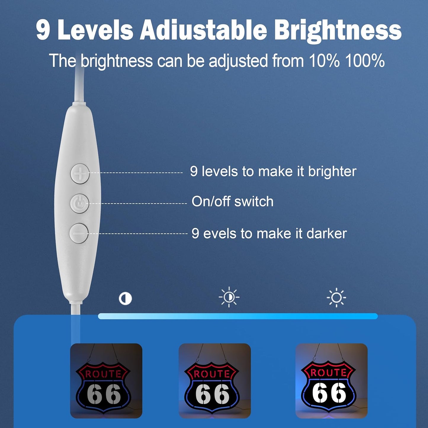 Ultrathin Route 66 Neon Sign Art Wall Lights for Bedroom Windows Glass Hotel Pub Cafe Wedding Birthday Party Gifts