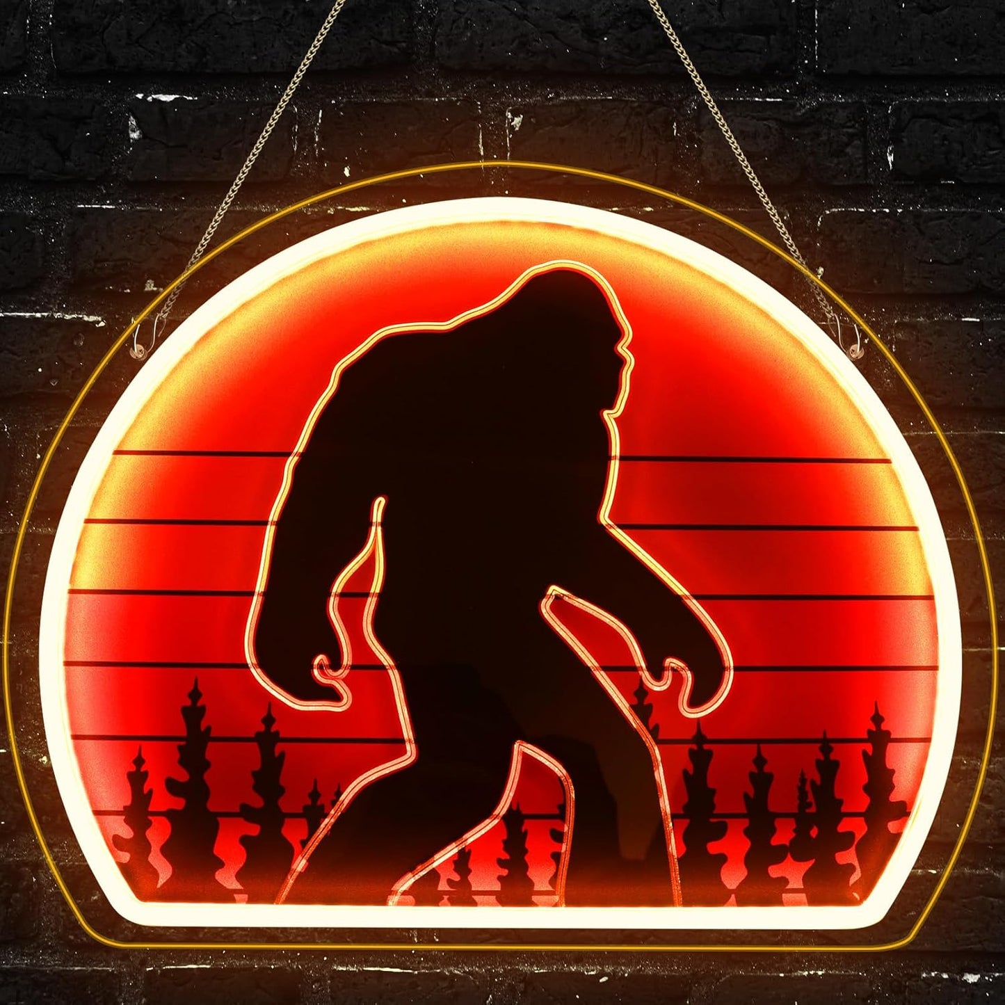 Bigfoot Neon Sign, Bright Dimmable USB Powered Sasquatch Neon Lights Sign and Unique UV Printed Funny Big Foot Sasquatch Gifts for Men Women Adults Kids Bigfoot Lovers Wall Art Decors