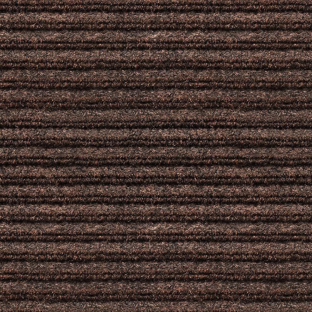House, Home and More Indoor Outdoor Double-Ribbed Carpet Runner with Skid-Resistant Rubber Backing - Bittersweet Brown - 4 Feet x 25 Feet