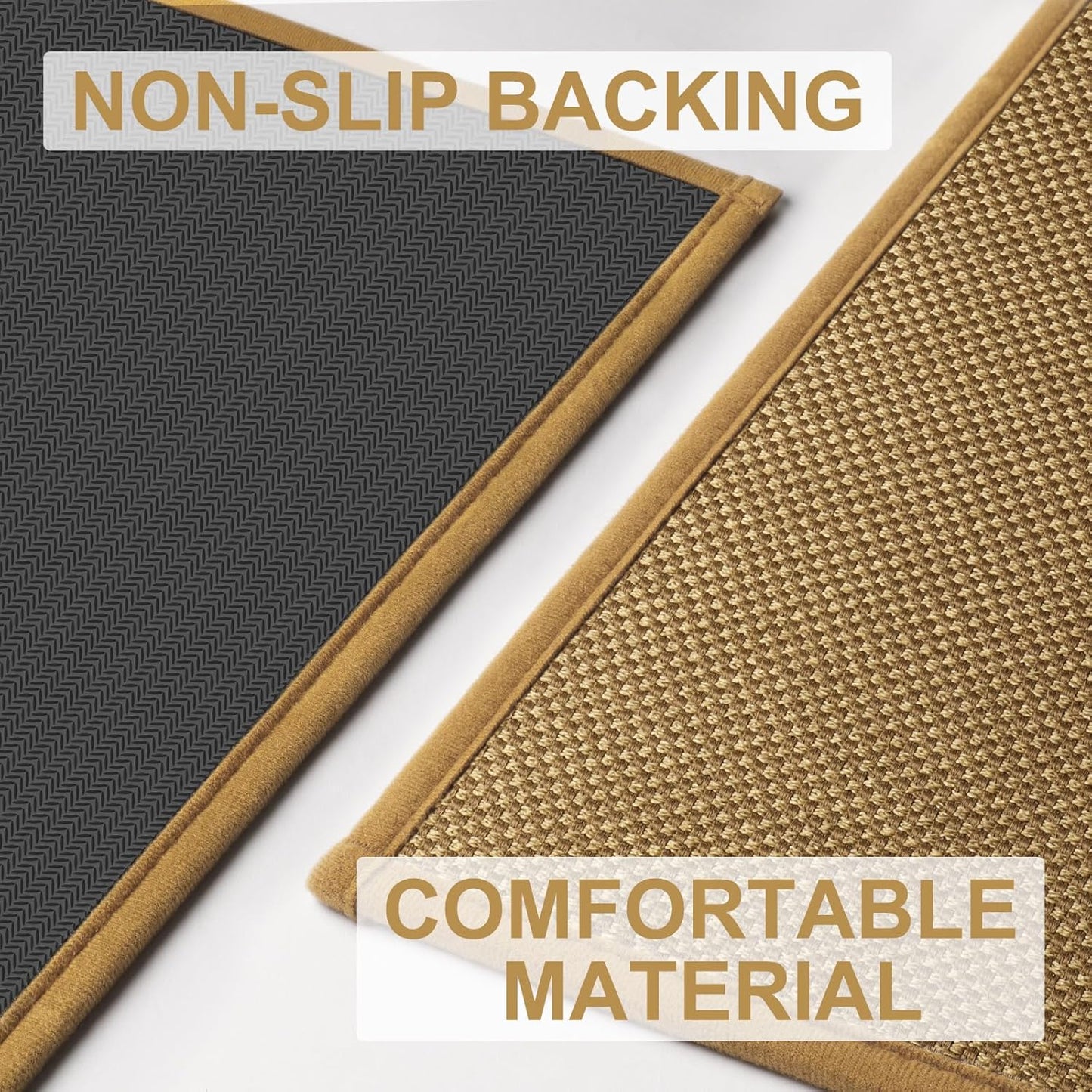 LEKEEPGO Door Mat 17"x29", Low-Profile Door Mat Indoor Entrance, Non Slip Rubber Backing Front Doormat Washable Absorbent Inside Indoor Resist Dirt Entryway Mat, Light Brown