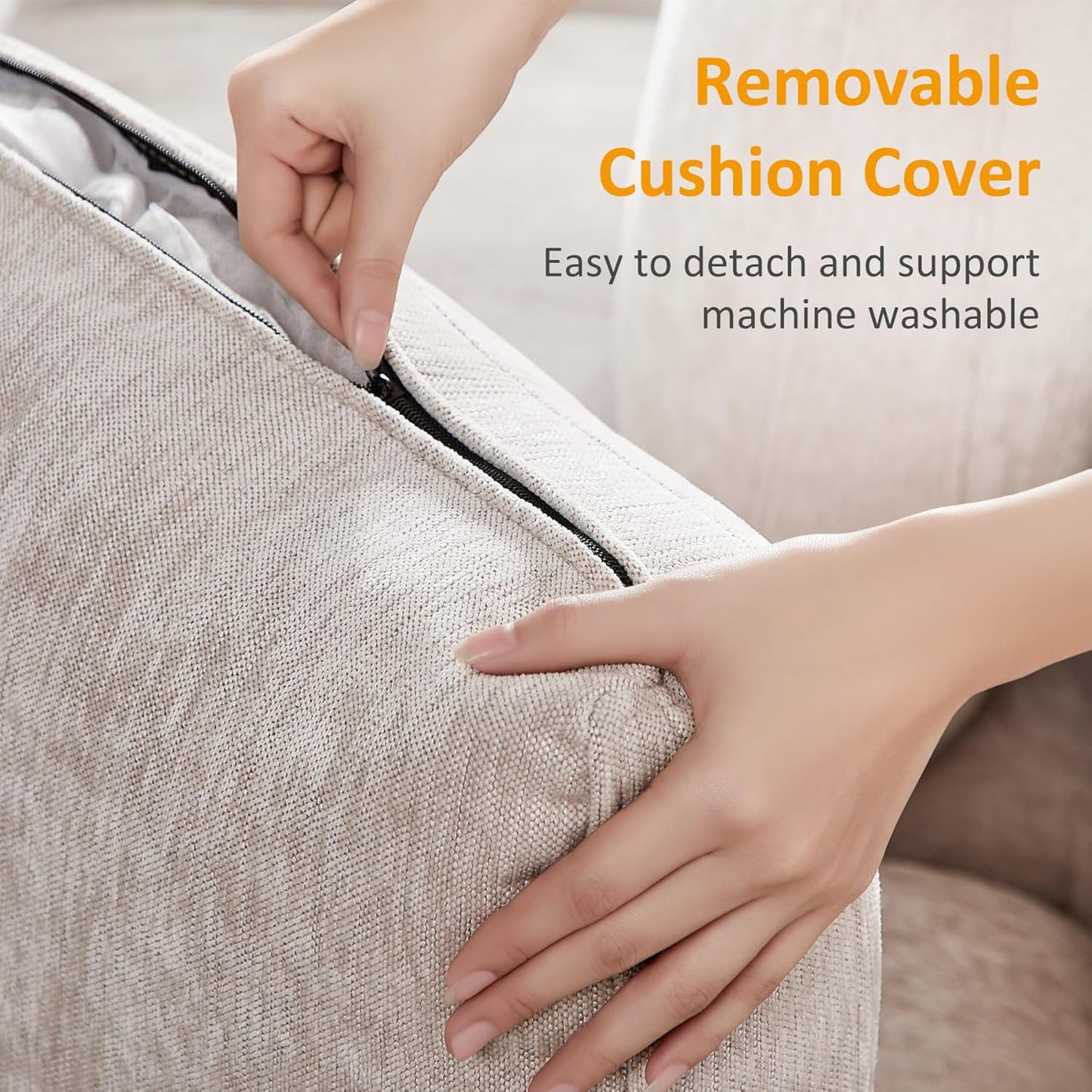 Modular Sectional Sofa, Convertible Couch Modular Sofa Without Ottoman, Sectional Sofas for Living Room Small Apartments