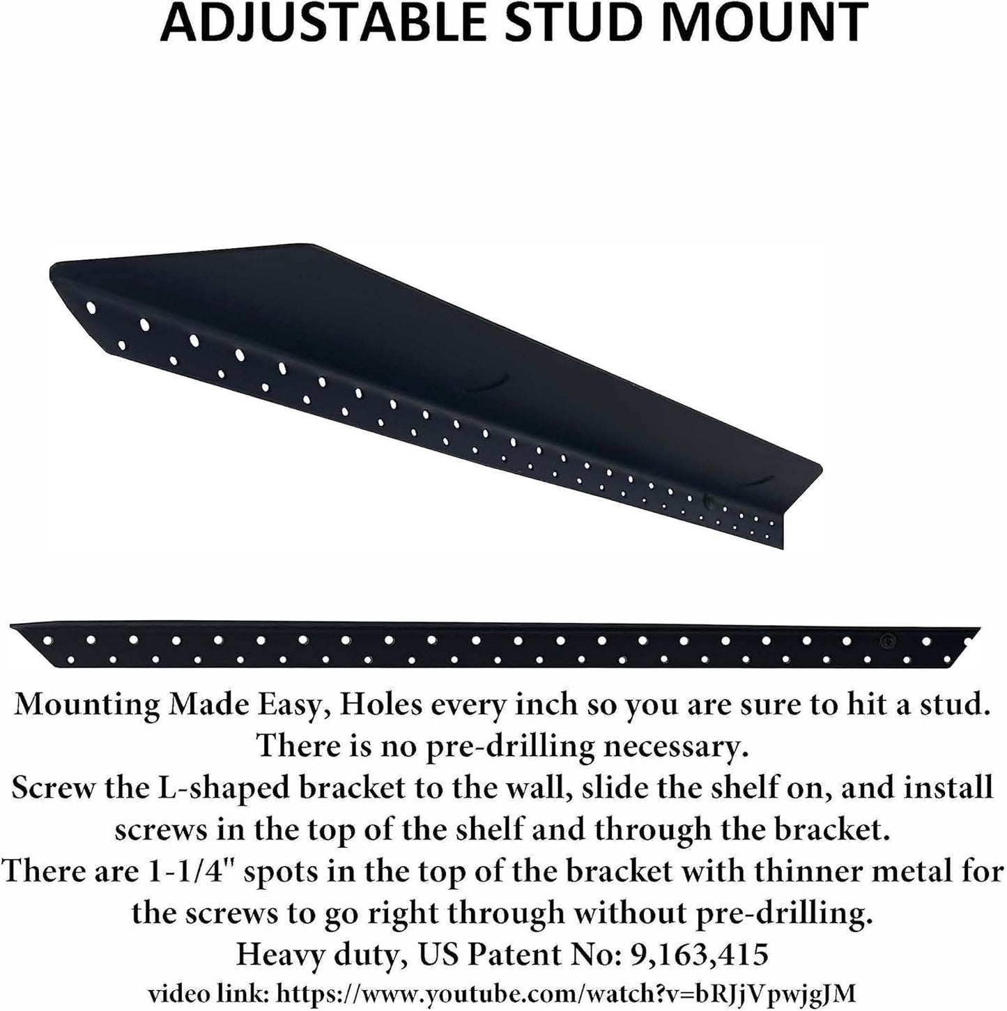 joelsantiques 42 Inch Wooden Floating Shelves for Wall - 42x6x2 in - Made of Natural Wood - Long Heavy Duty Rustic Wall Shelves for Bedroom - Perfect for Living Room, Kitchen - Gray - Grey