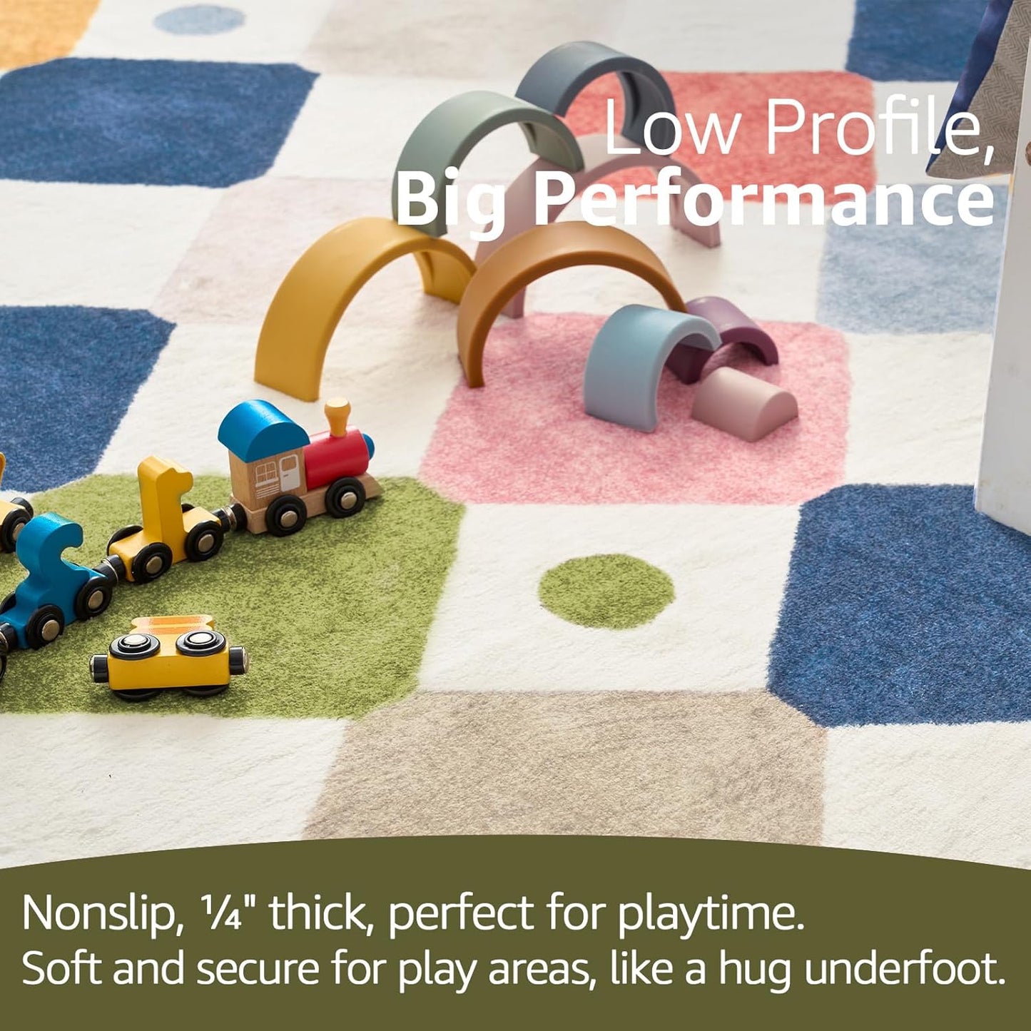 jinchan Kids Rug for Classroom 8ft Radius Corner Washable Area Rug Modern Colorful Quarter Circle Rug Soft Non-Slip Carpet for Nursery Playroom Daycare Reading Nook Living Room Circus on Cream