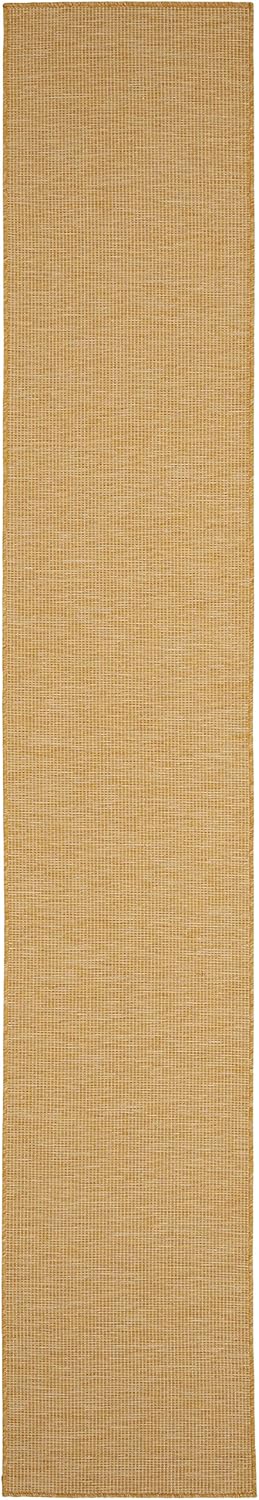 Nourison Home Positano 10' Runner Yellow Fabric Modern Area Rug (10' Runner)
