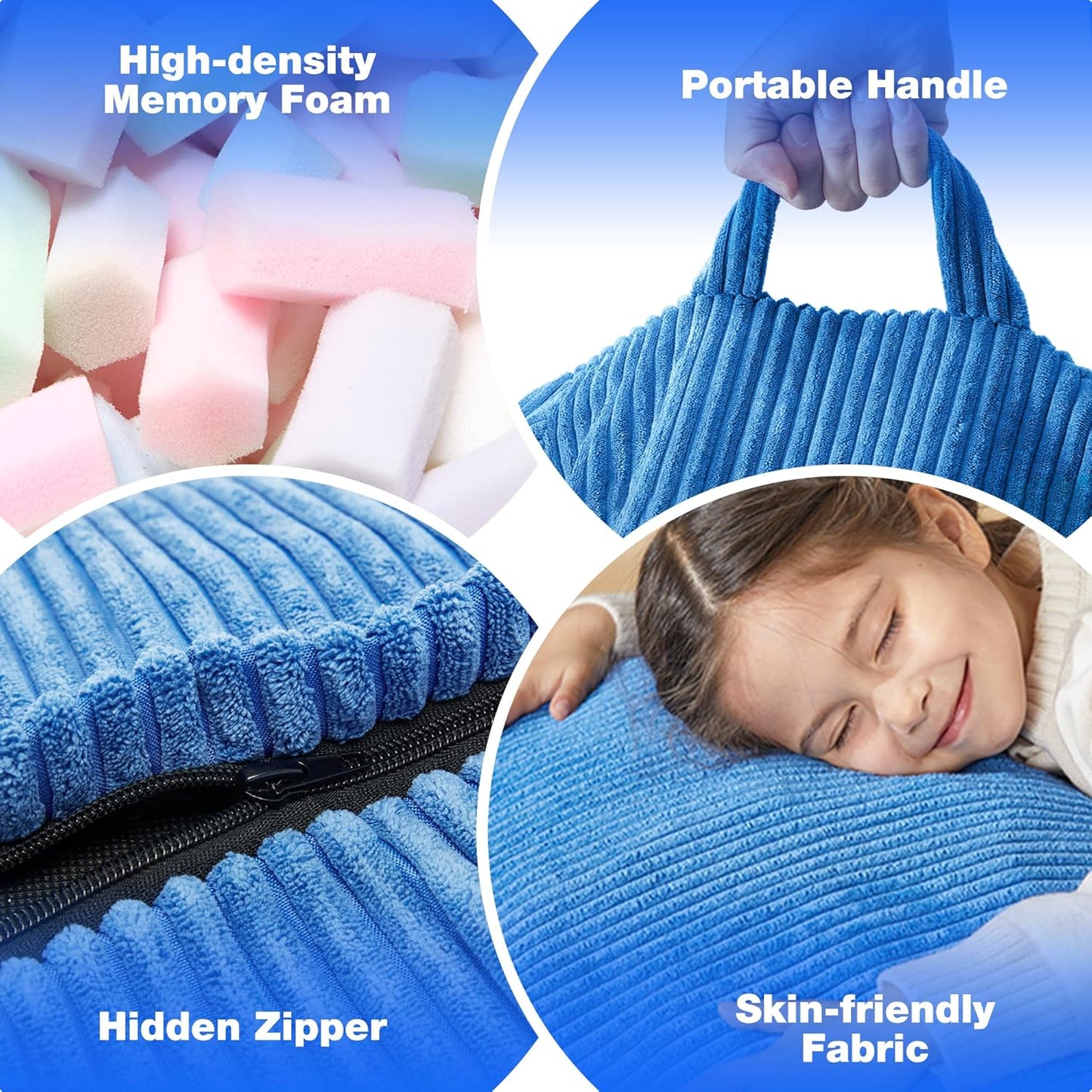 Hobestluk 4.5FT Bean Bag Chair Giant Bean Bag Chair with Filler Included Adult Bean Bag Chairs with Removable Cover for Bedroom Living Room (Jumbo, Blue)