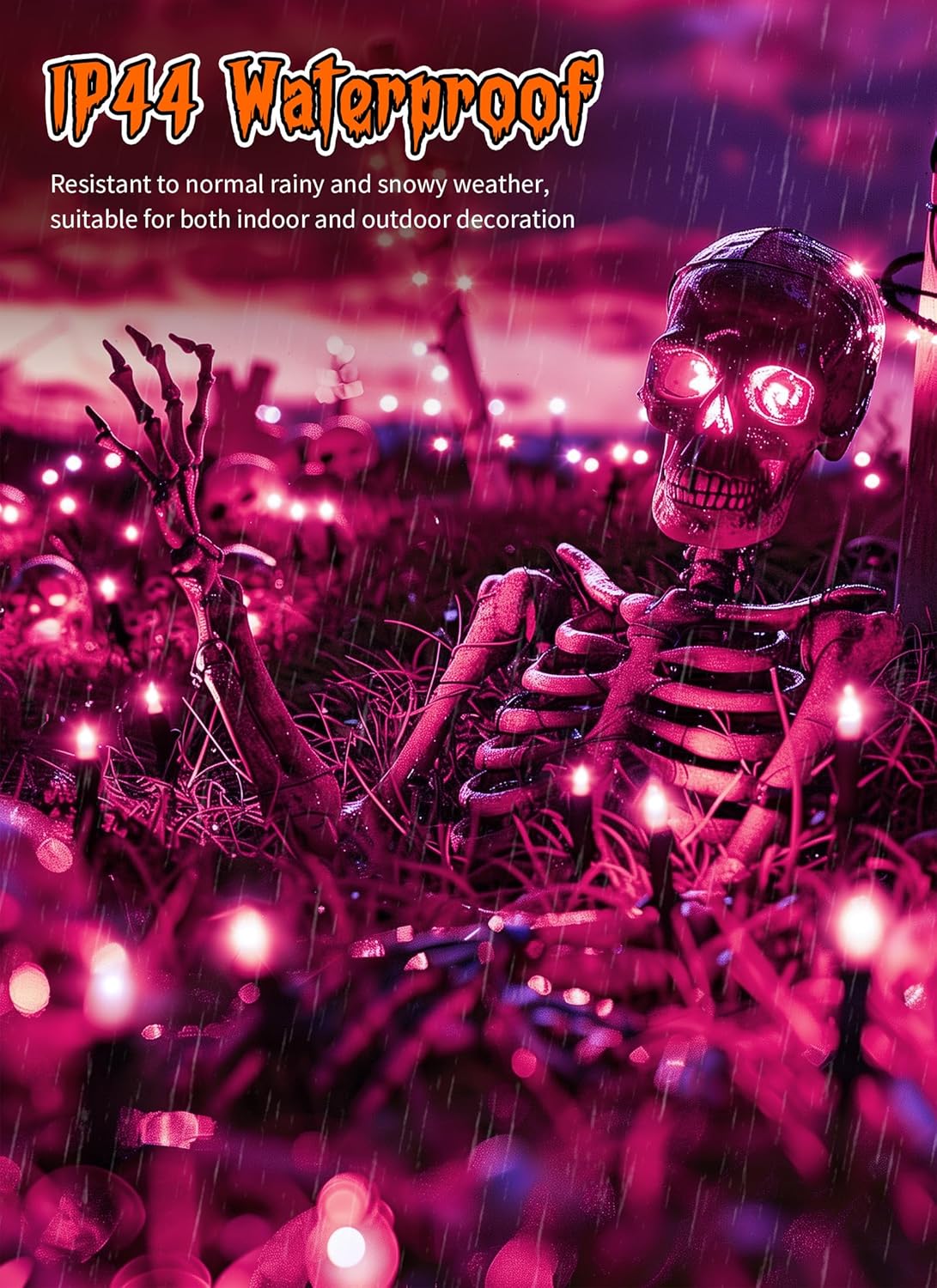 2 Pack Purple Halloween Mini Lights, 13 Feet 50 Count Totally 100 Count Incandescent Bulb Mini String Lights, Connectable Halloween Light for Haunted House Ghost Party Holiday Window Indoor Decoration