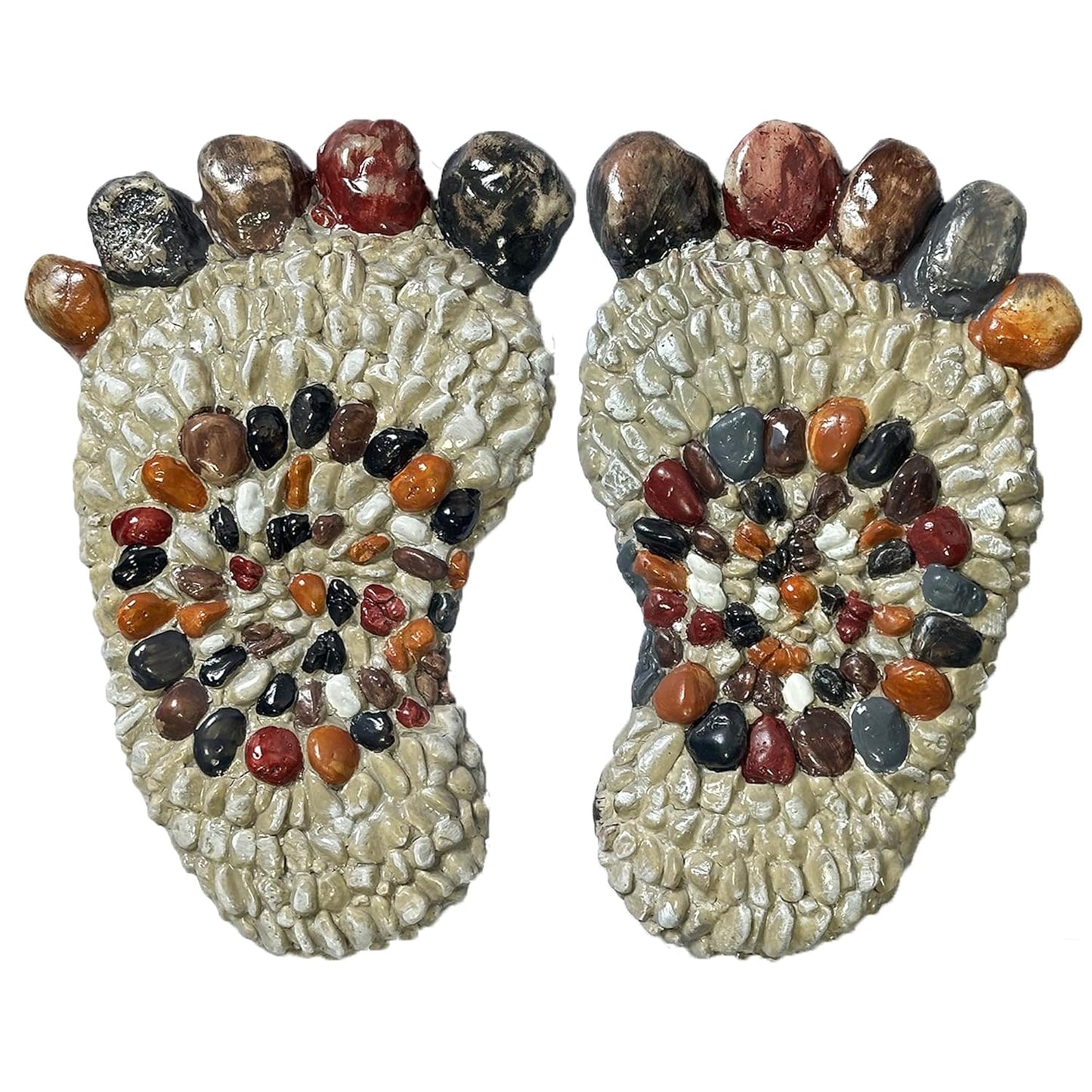 Outdooor Stepping Stones - Decorative Garden Stones for Patio, Deck, Garden or Sidewalk Faux Cobblestone Stepping Stones (Set of 2#B