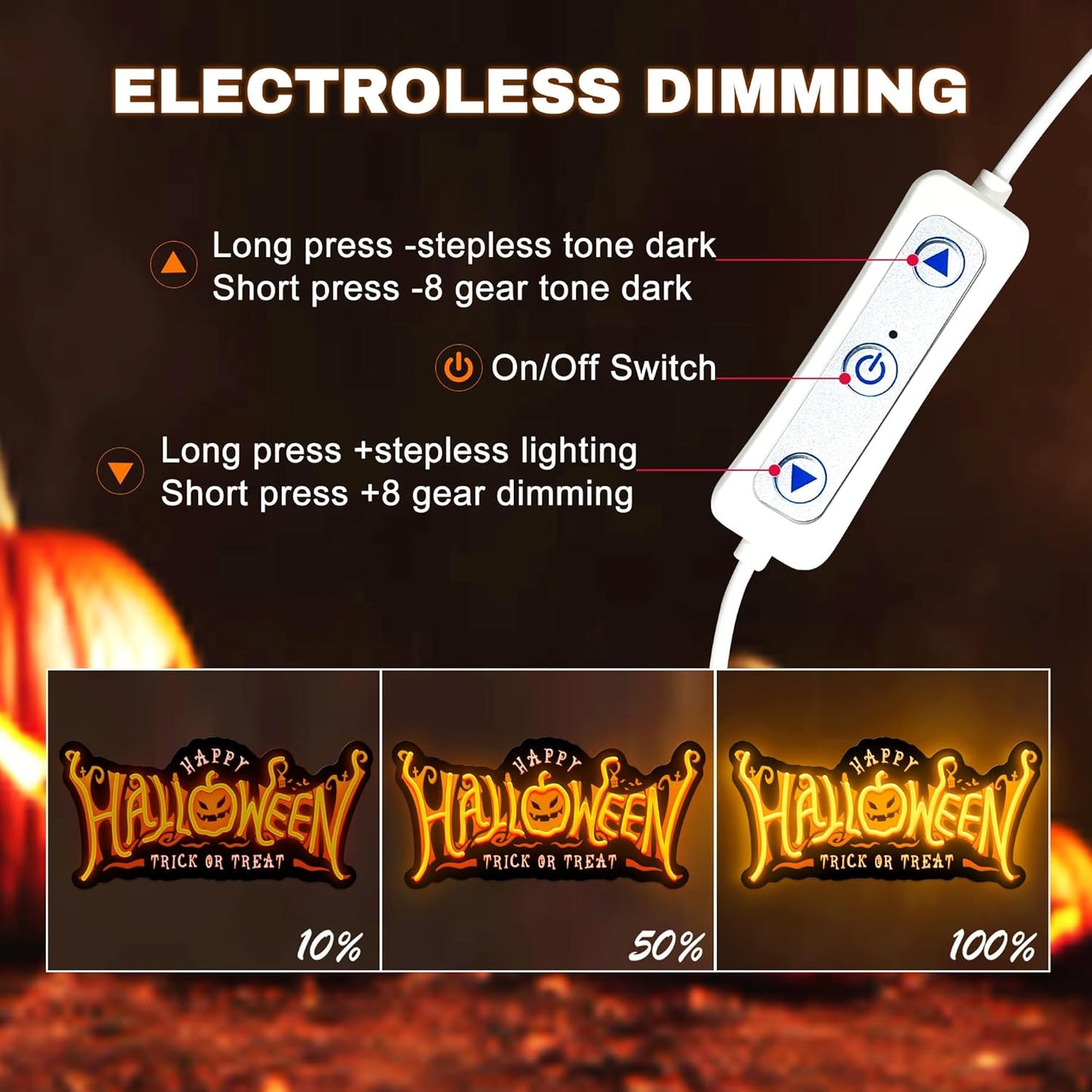 SELICOR Happy Halloween Neon Signs for Wall Decor,Halloween Pumpkin Neon Light Sign,USB Powered Light Up Acrylic LED Sign With Hooks for Bedroom,Kids Room,Living Room,Bar,Party,Halloween Decor