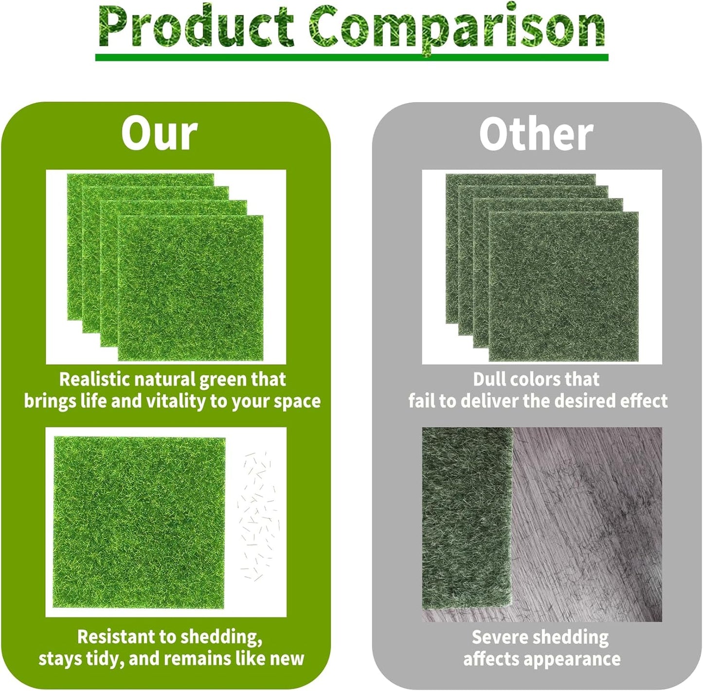 24 Packs 6 X 6 Inch Fake Grass Decor for Crafts, Artificial Grass for Dollhouse Miniature Ornament Projects, Model Turf Grass for DIY Fairy Garden Accessories and Decor Kit