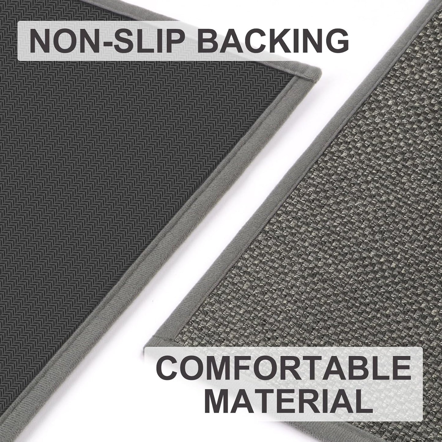 LEKEEPGO Door Mat 17"x29", Non Slip Door Mat Indoor Entrance, Rubber Backing Indoor Door mat Washable Absorbent Low-Profile Doormat Front Entryway Entry Resist Dirt Inside Door Mats, Grey