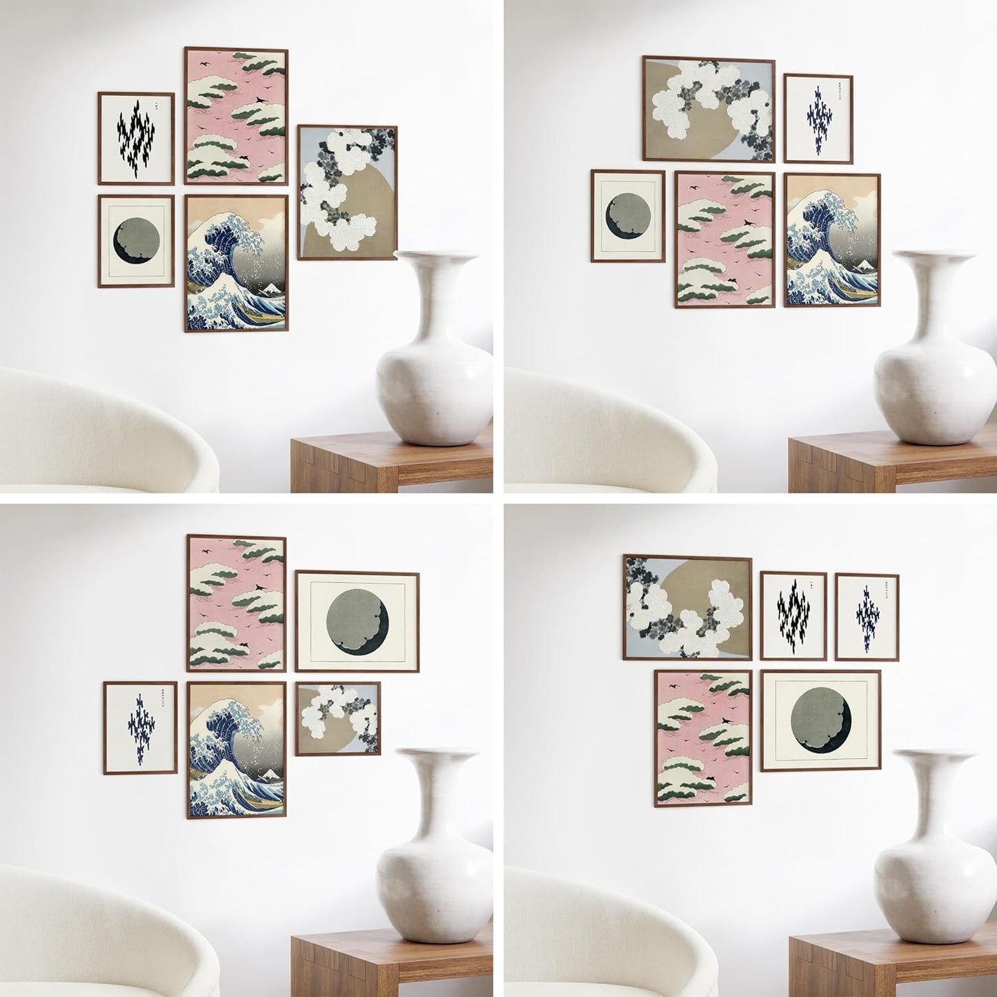 HAUS AND HUES Two 8x10, Three 12x16 - Framed Walnut