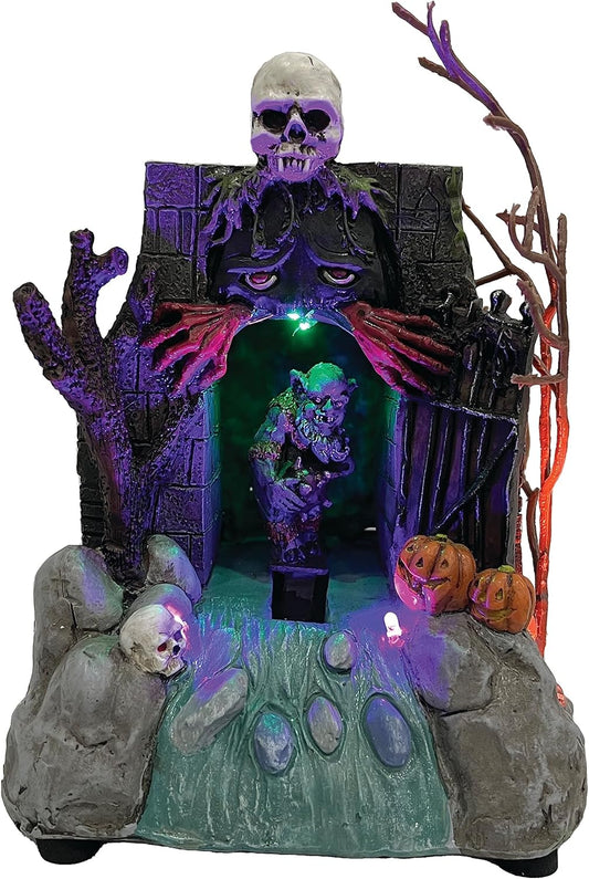 Animated Drainpipe Ghoul Halloween Figurine | Spooky Town Collection Accessories with Multi-Color LED, Motion and Sound for Halloween Decorations | 8.66 Inch