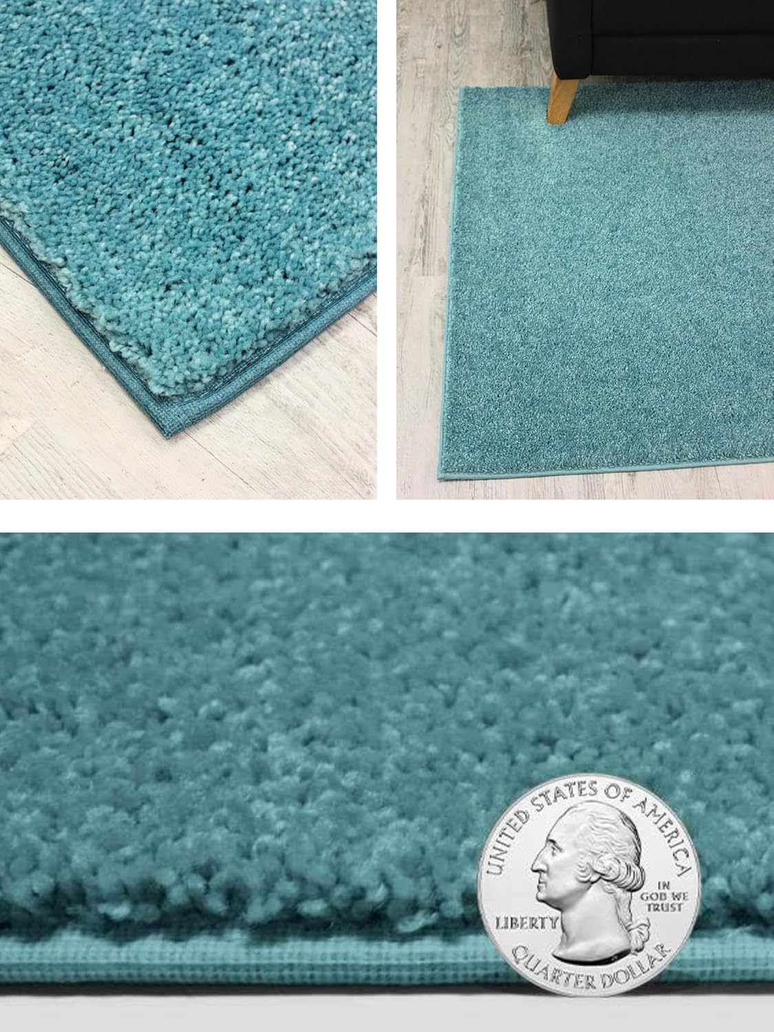 KOECKRITZ Soft and Colorful Kids Classroom Area Rugs (Passes Flammability Pill Test) Many Sizes and Bright Colors to Select from (4' x 4', Surf)