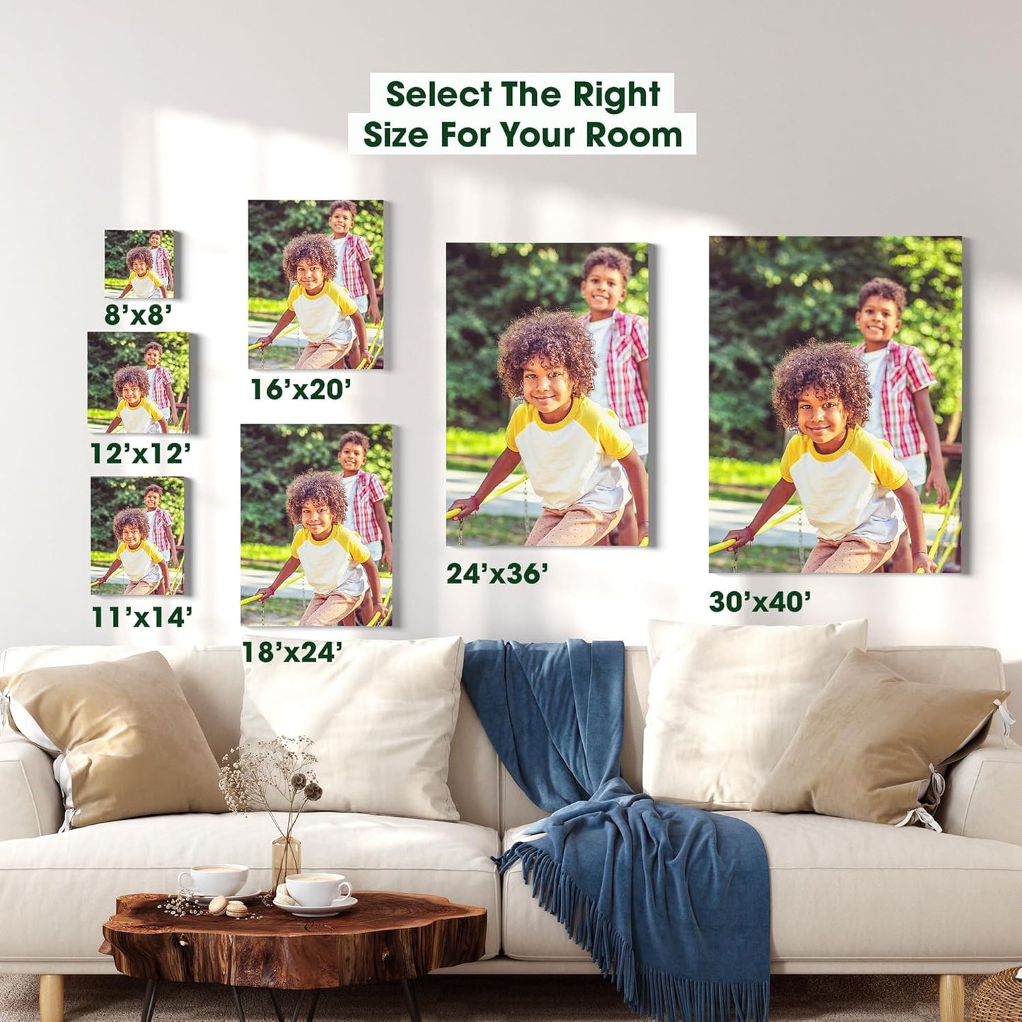 BuildASign Custom Canvas Prints with Your Photos – Personalized Picture To Canvas Wall Art, Perfect for Home Decor, Gifts & Keepsakes, Ready to Hang (16" L x 20" W x .75”D, Classic Black)