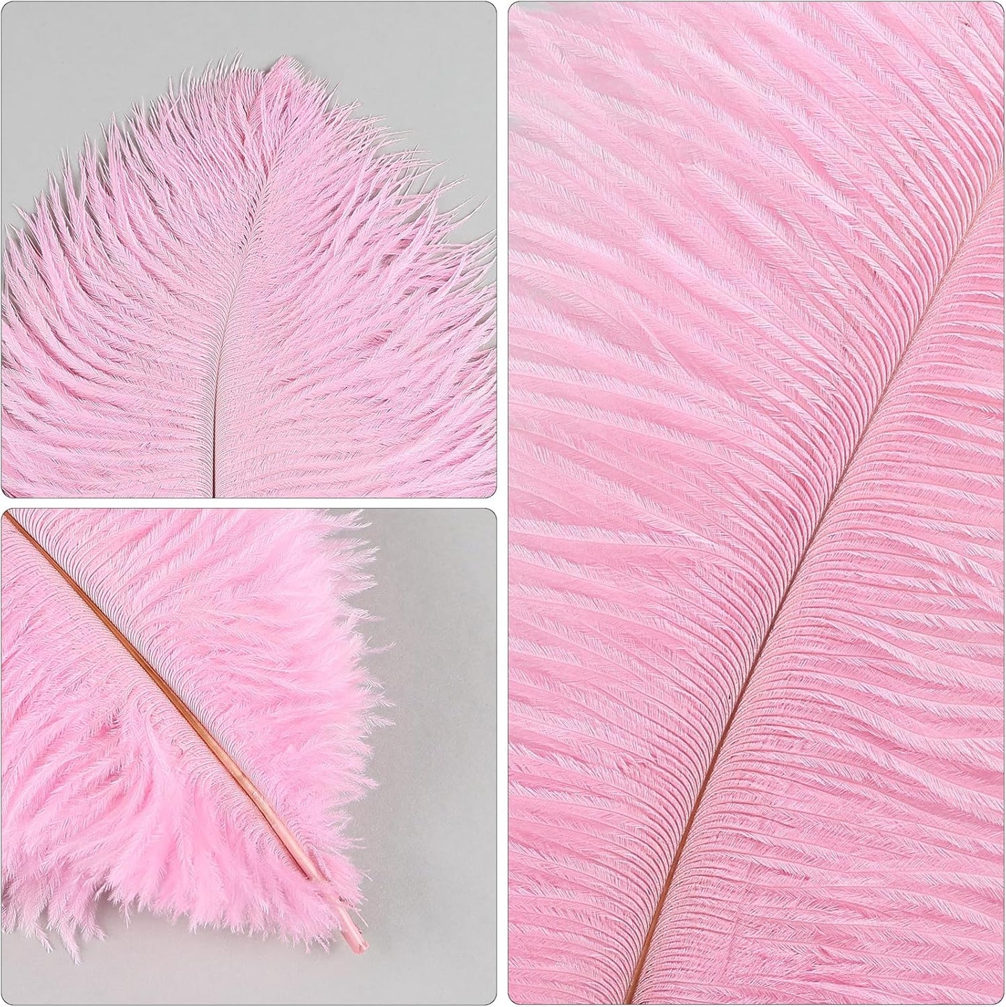 THARAHT Pink Ostrich Feathers 24pcs Natural Bulk 10-12Inch 25cm-30cm for Crafts Wedding Party Centerpieces Easter Gatsbi and Home Decoration Feathers