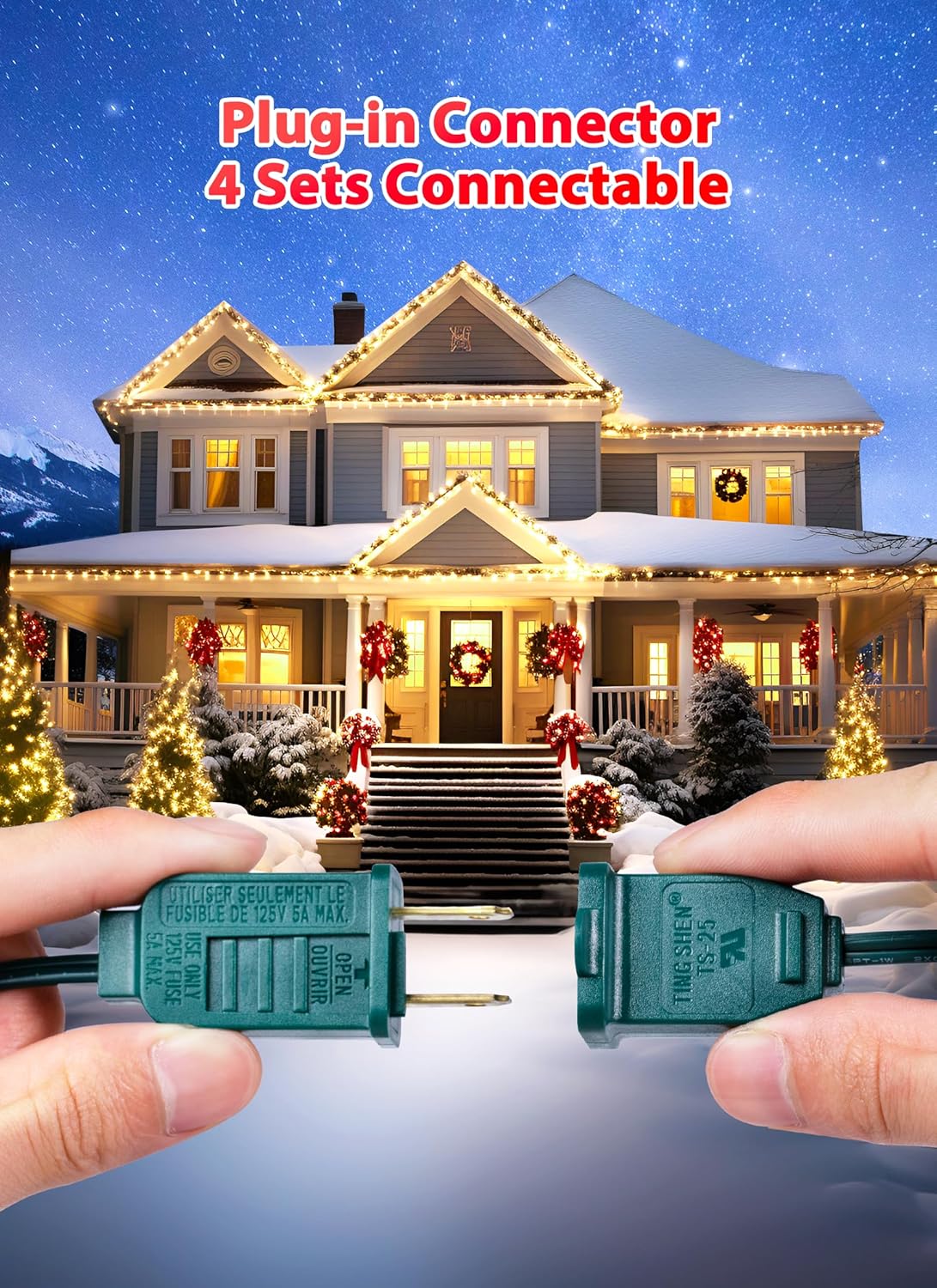 Vintage C9 Christmas Lights Outdoor, 150 Feet C9 String Lights with 150 LED C9 Plastic Bulbs, Waterproof Connectable Christmas Tree Lights for Roofline Garden Patio Backyard Cafe Decor, Warm White