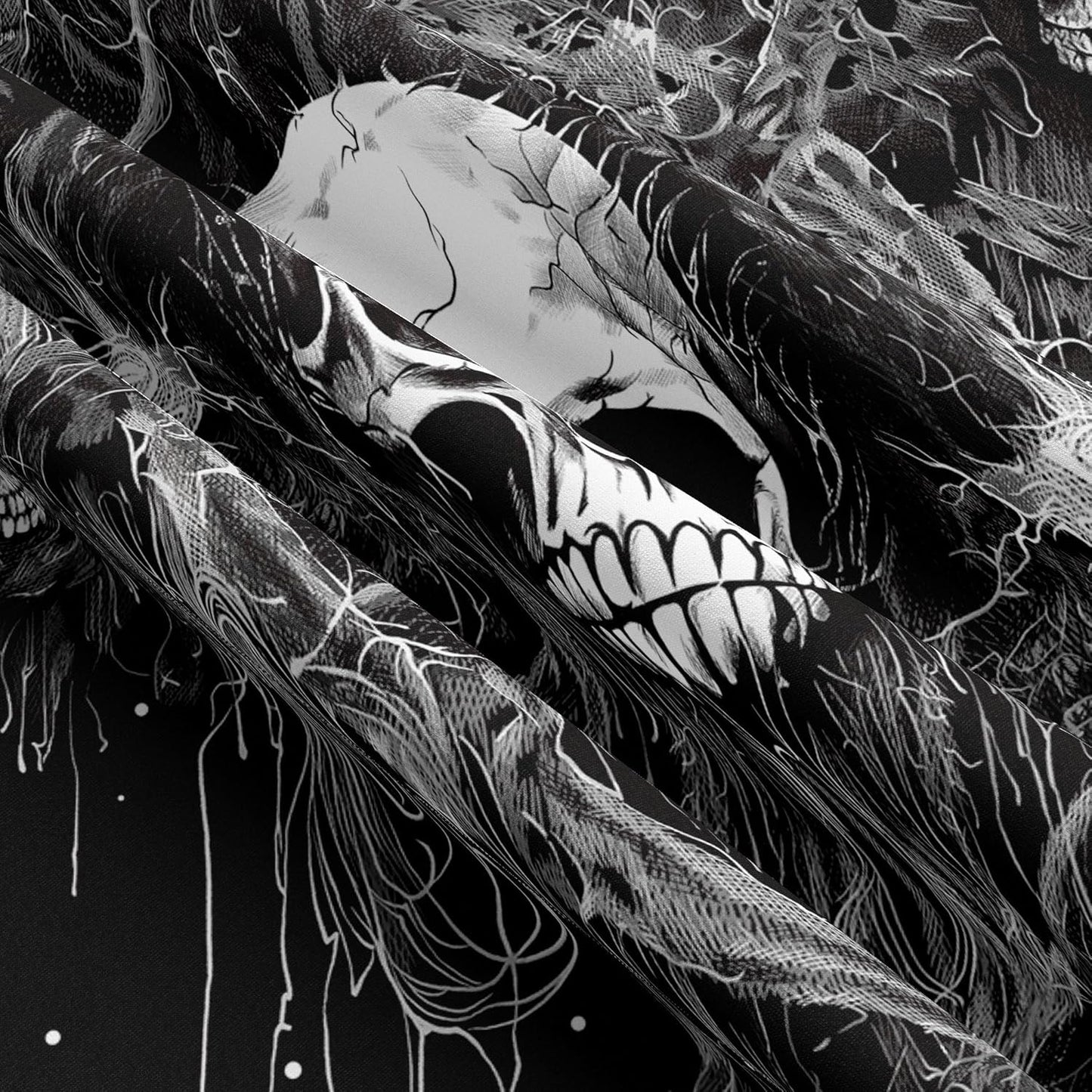 Tapzen Gothic Black and White Tapestry Wall Hanging - Dark Skeleton Horror Aesthetic for Bedroom, Living Room or Dorm (40 x 30 inches)