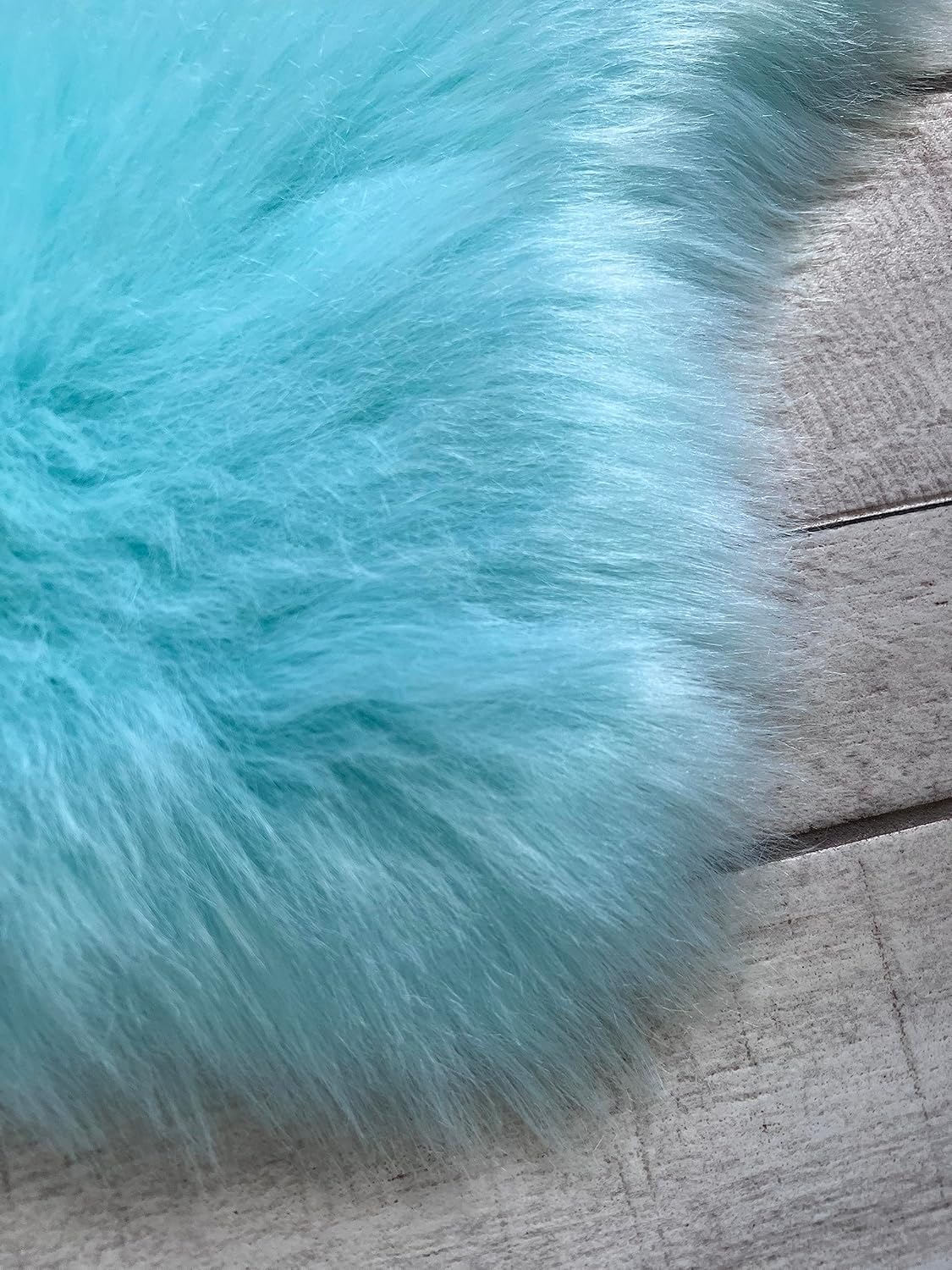 LAMBZY Faux Sheepskin Super Soft Hypoallergenic Free Shape Silky Shag Rug, Luxury Shaggy Plush Carpet for Bedrooms Living Kids Room Sofa Rugs (Blue, Single and a Half 2'x4')