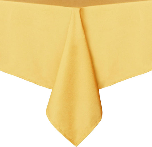 sancua Rectangle Tablecloth - 60 x 120 Inch - Stain and Wrinkle Resistant Washable Polyester Table Cloth, Decorative Fabric Table Cover for Dining Tables, Buffet Parties and Camping, Yellow