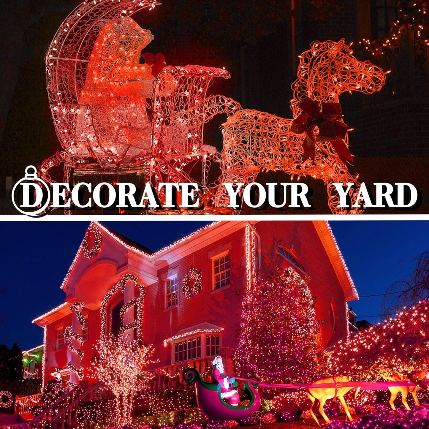 Joliyoou 16 Ft 50 LEDs Halloween Mini String Lights, 8 Lighting Modes Holiday Fairy String Lights with Timer for Indoor Outdoor Decorations, Orange