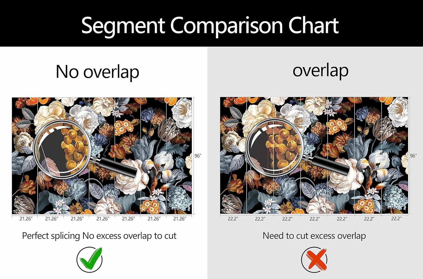 WFBHUA-Black and Gold Floral Wallpaper for Bedroom Vintage Blue Peony Flower Wall Mural (Not Peel and Stick)