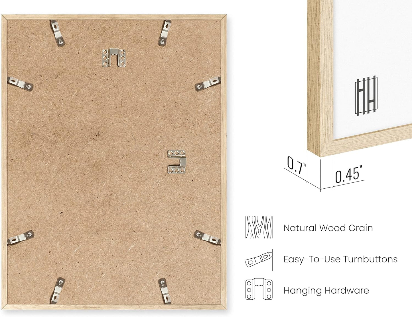 Haus and Hues 12x16 Natural Oak Wood Picture Frames Set of 25 - Premium Bulk Picture Frames 12x16 Bundle - Elegant Gallery Wall Frame Set for Posters, Art Display - Ideal for Wall Decor in Home &