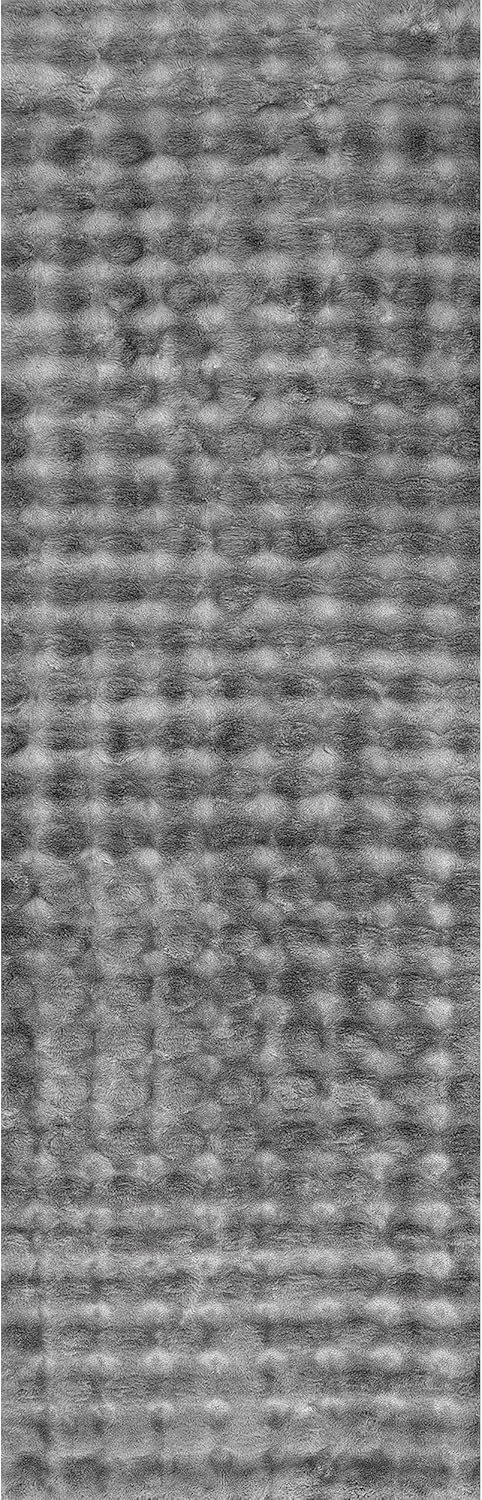 nuLOOM Jeni Checkered 2'6" x 10' Machine Washable Runner Rug for Living Room Bedroom Dining Room Entryway Hallway Kitchen, Dark Grey